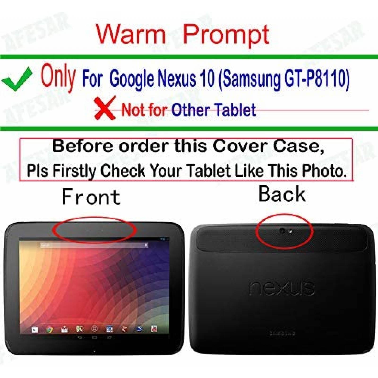 Funda AFesar para Tablet Google Nexus 10 de 10.1'' -Marron