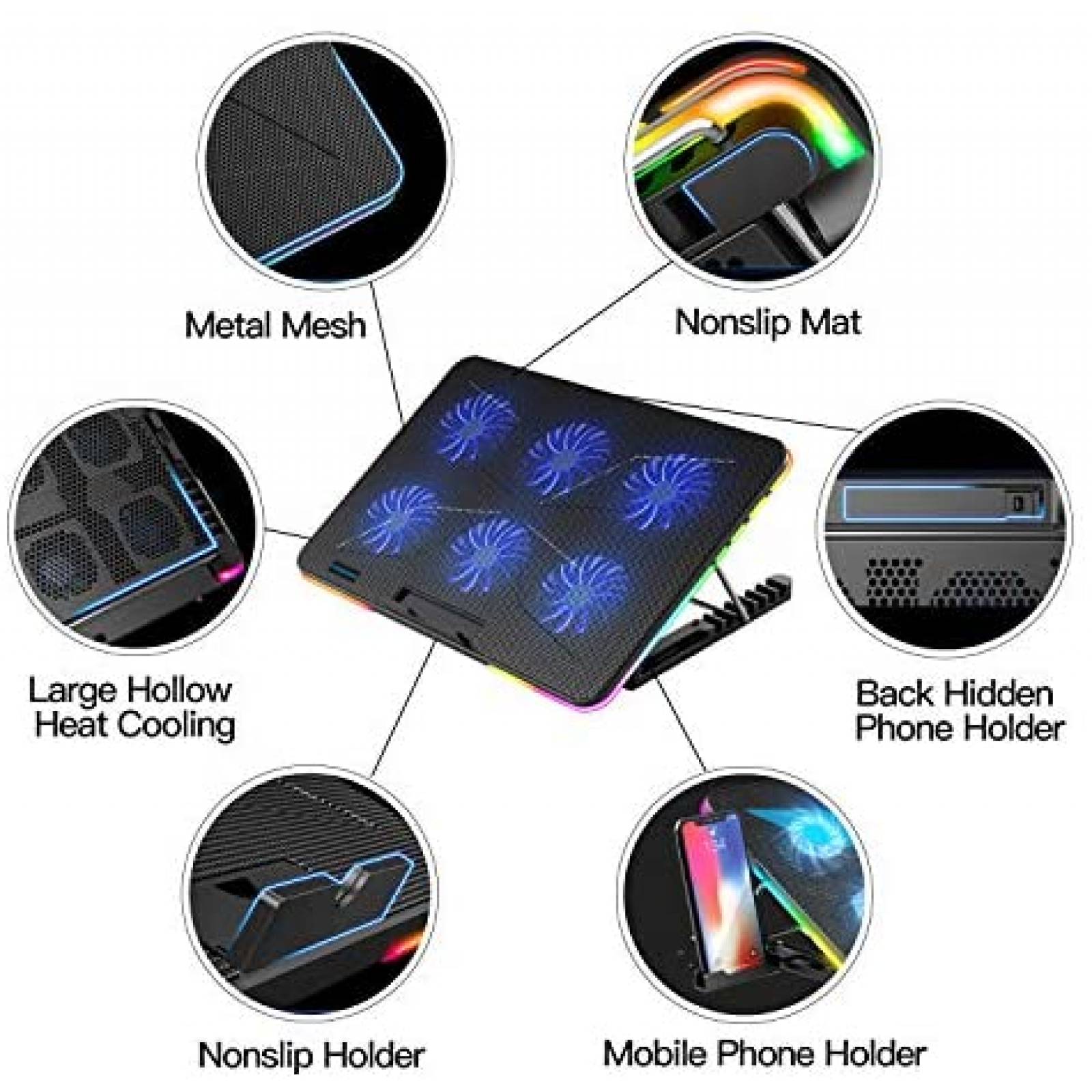 Stand para laptop LIANGSTAR enfriador 15.6"-17" -Negro