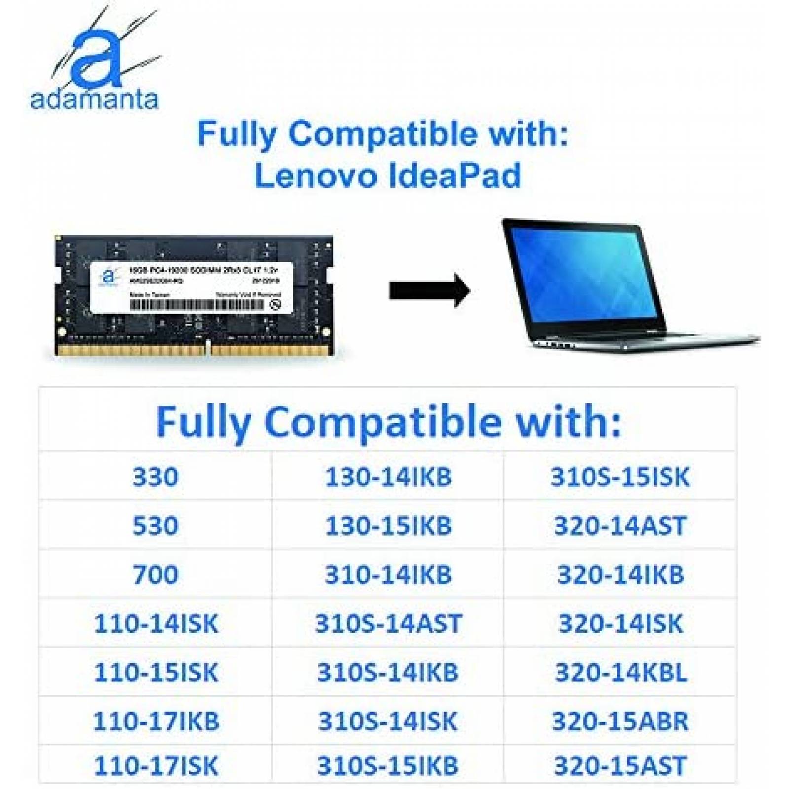 Memoria RAM Adamanta 16GB para Lenovo Flex o IdeaCentre