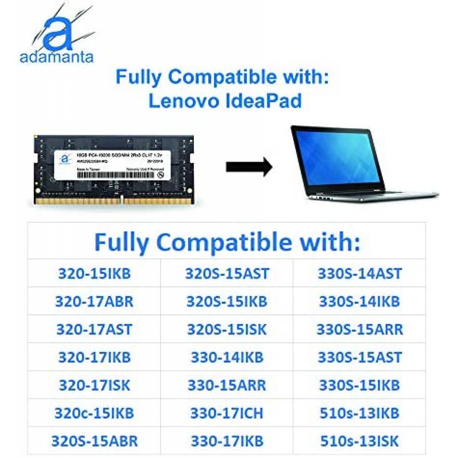 Memoria RAM Adamanta 16GB para Lenovo Flex o IdeaCentre