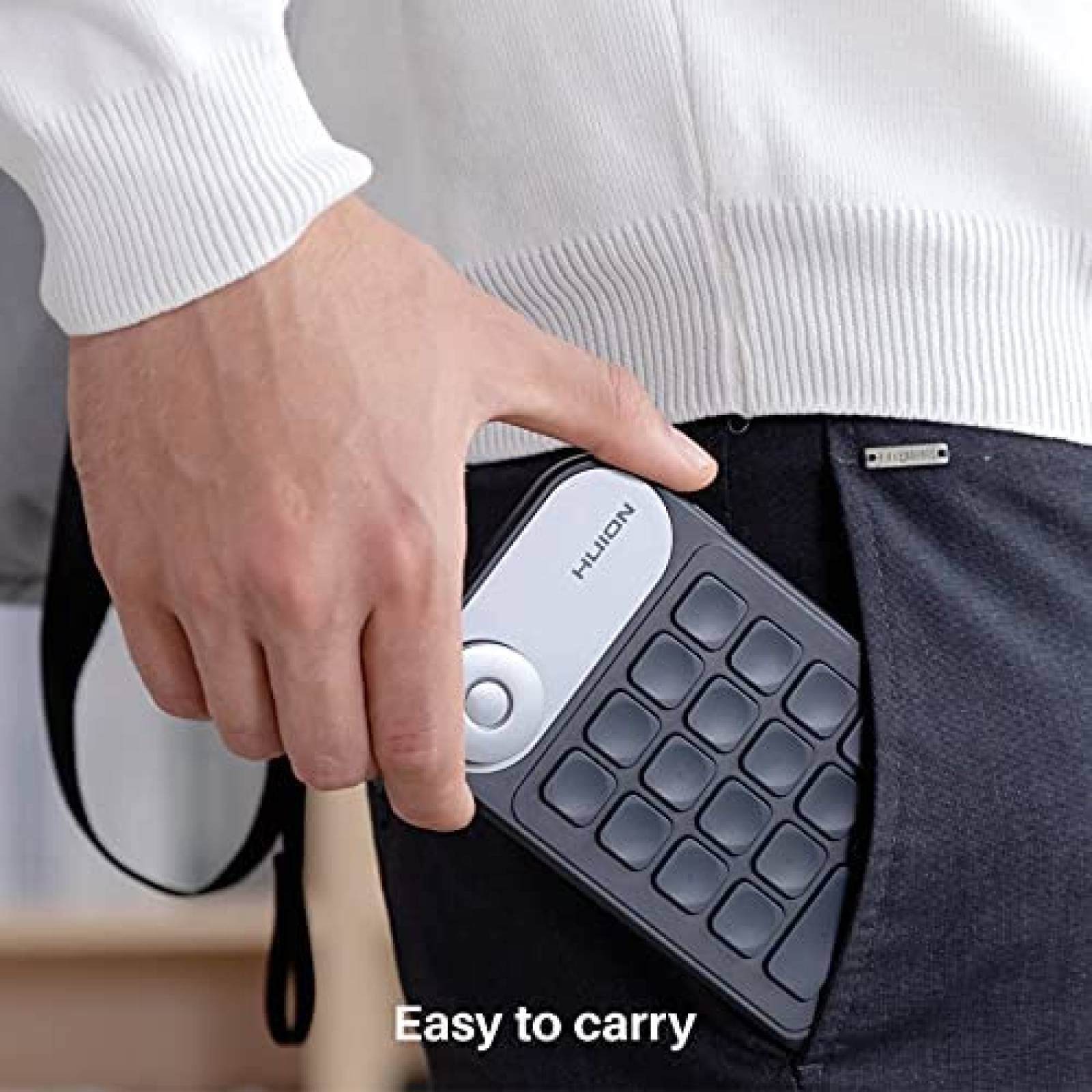 Teclado HUION Mini Keydial KD100 remoto con lapiz y tableta