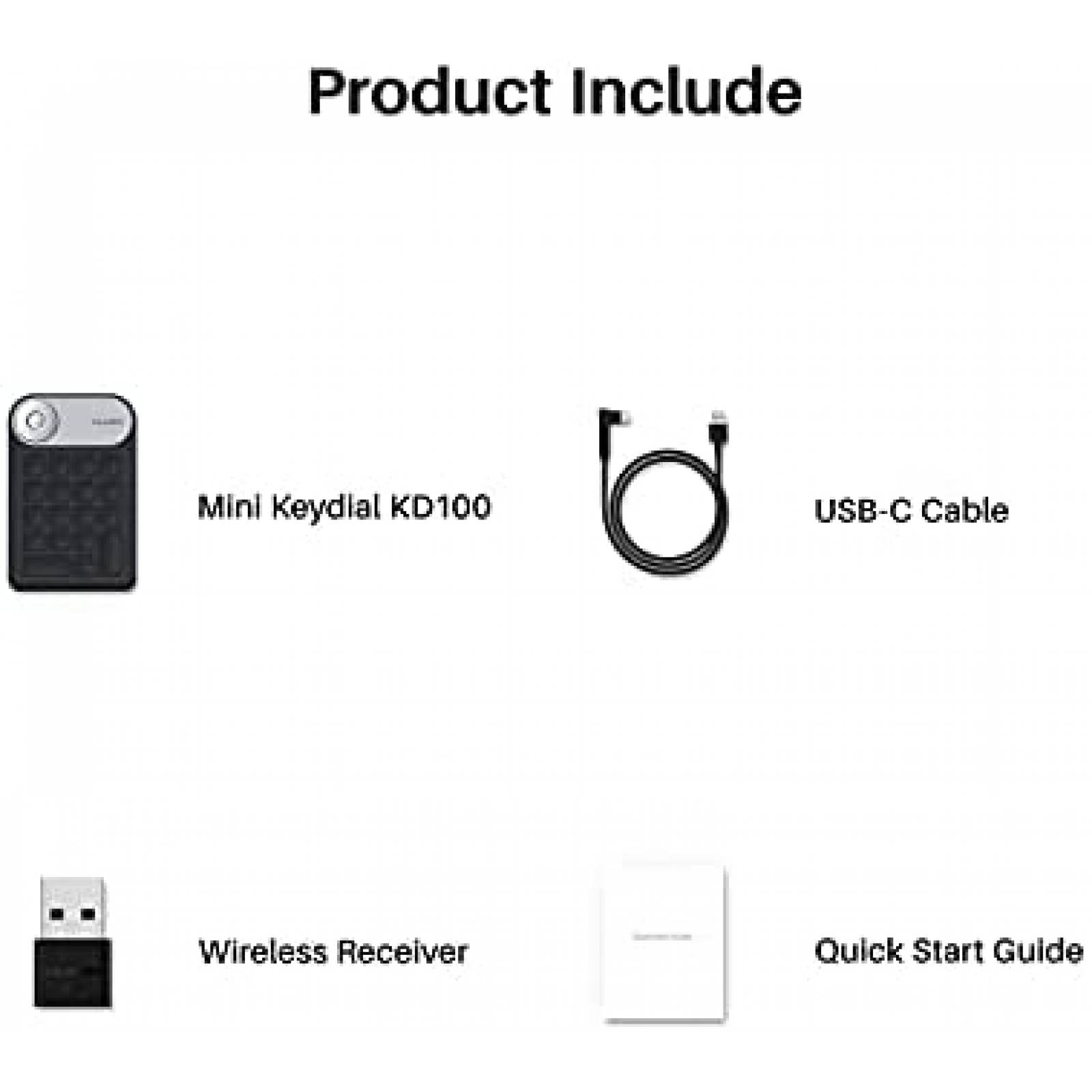 Teclado HUION Mini Keydial KD100 remoto con lapiz y tableta