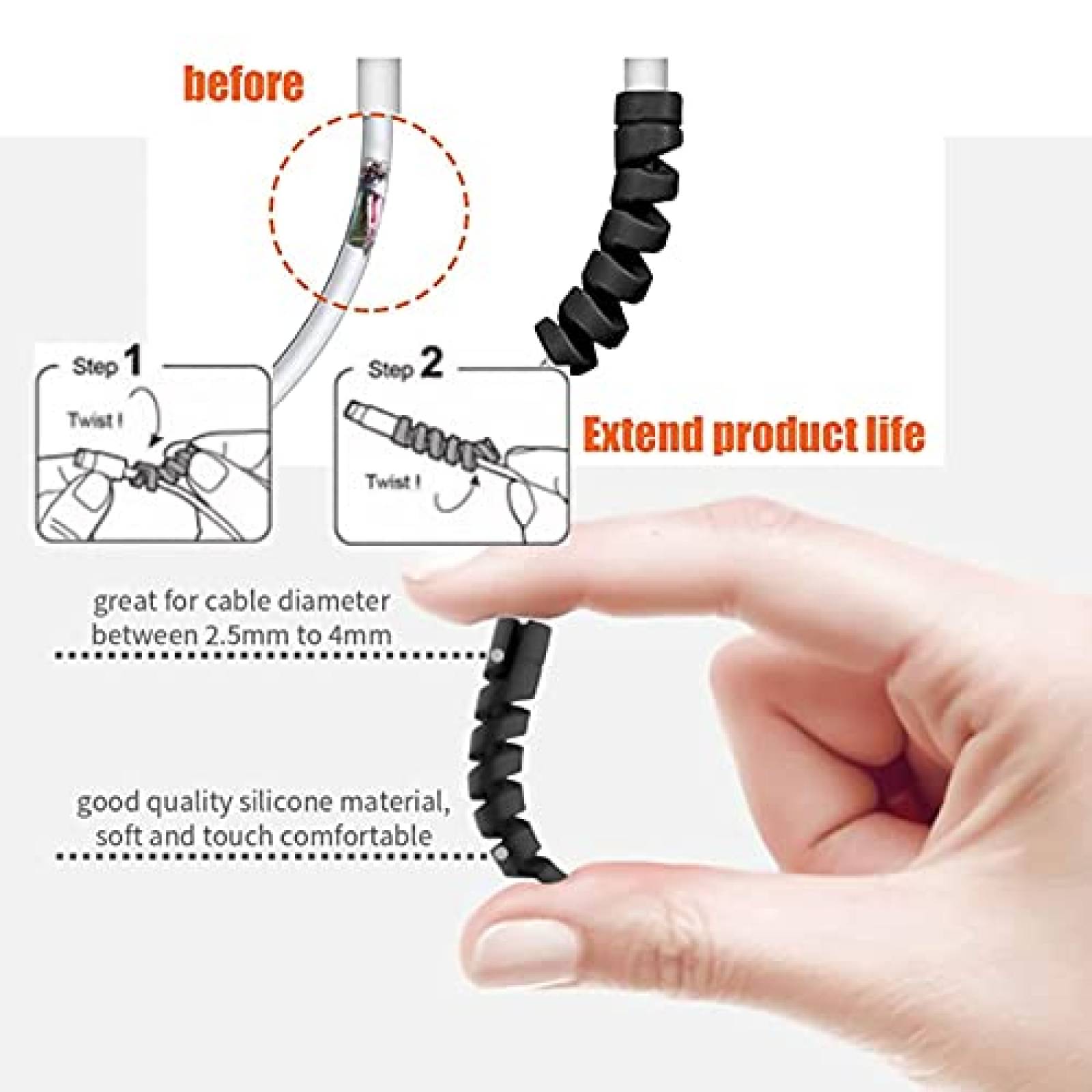 Cable USB YCWZZH USB A a Micro USB de 5 Pies -Negro