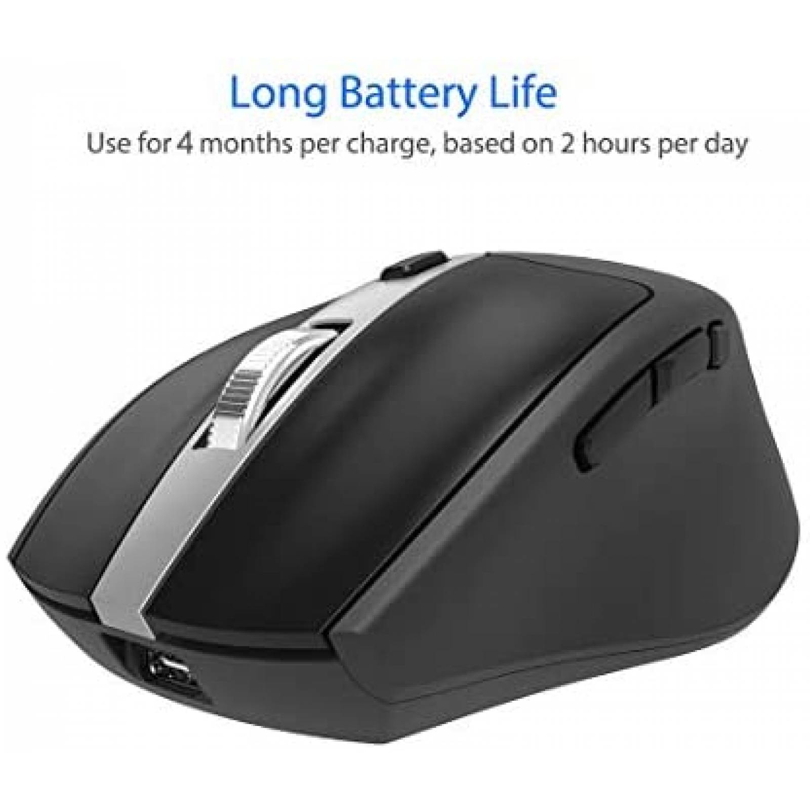 Mouse Arteck inalambrico con Bluetooth con receptor USB