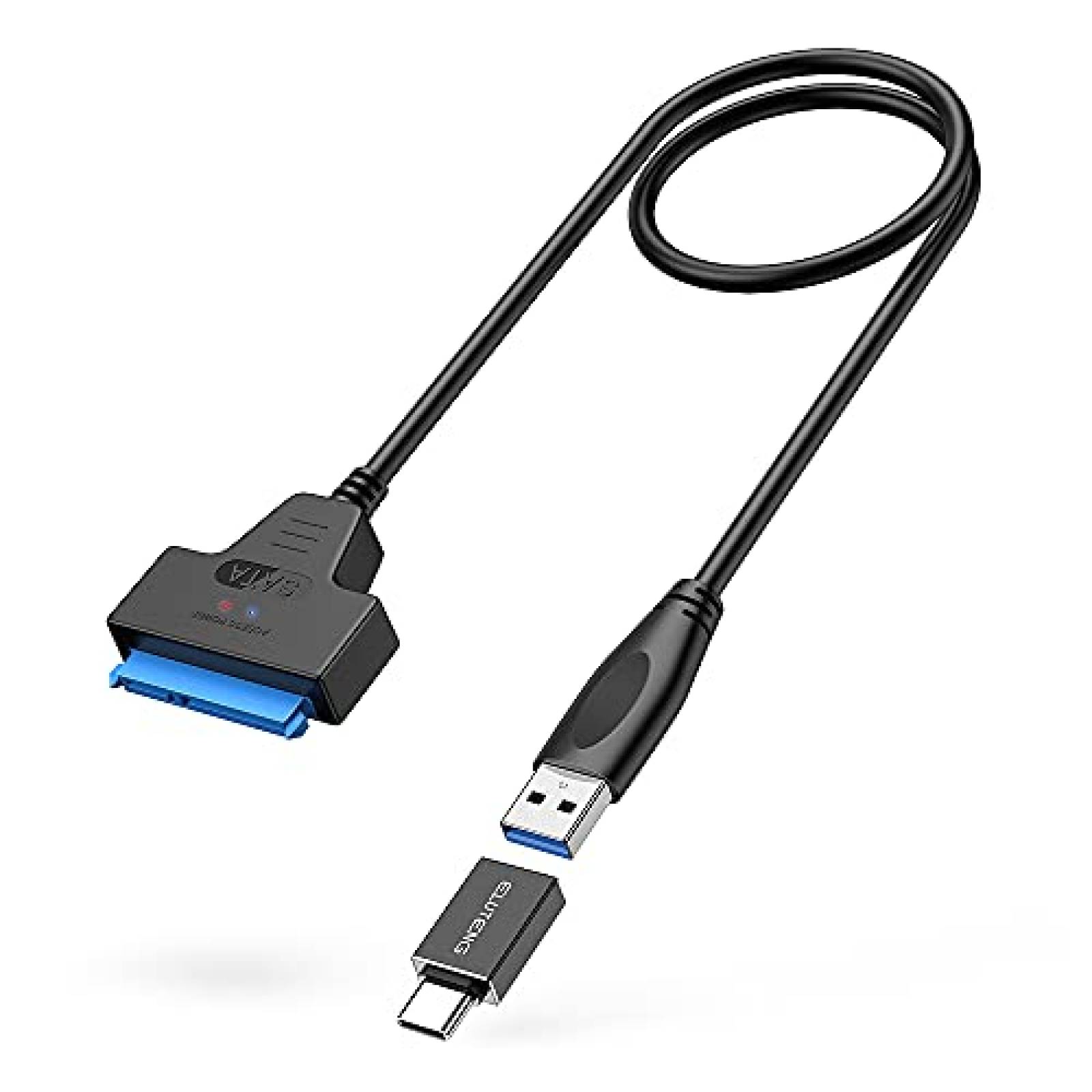 Cable SATA a USB con USB C ELUTENG 2.5" de 22-pin -Negro