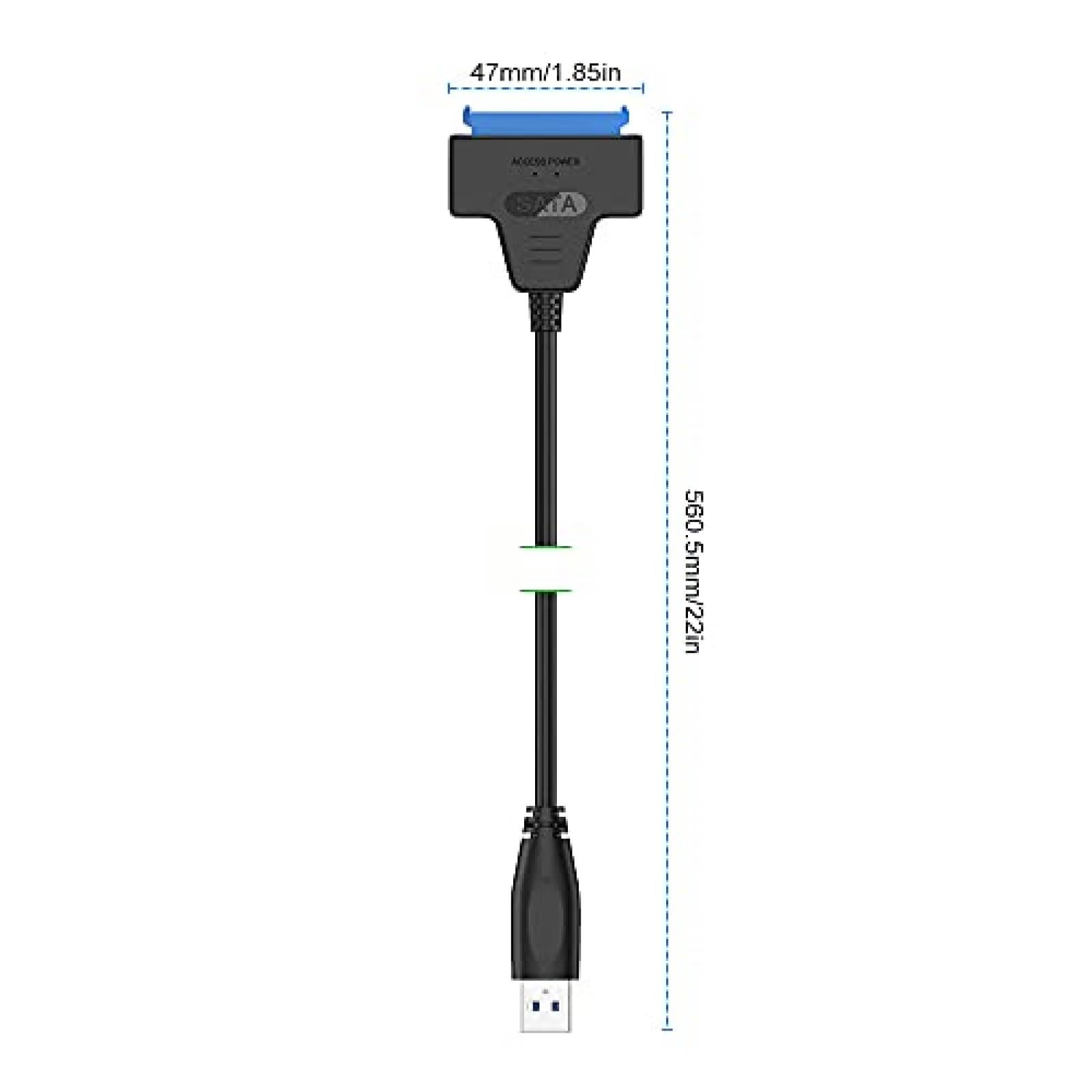Cable SATA a USB con USB C ELUTENG 2.5" de 22-pin -Negro