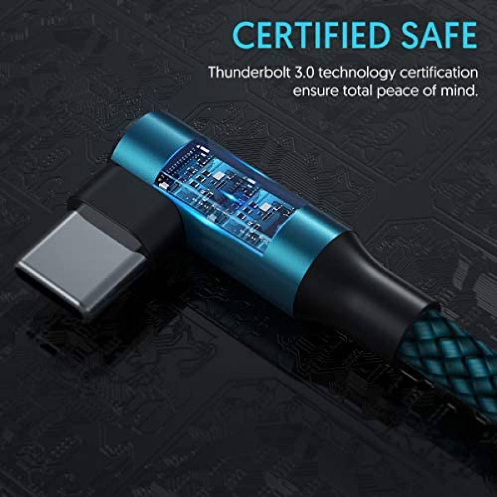Cable tipo C geekboy Paquete de 2 10ft carga rapida -Azul