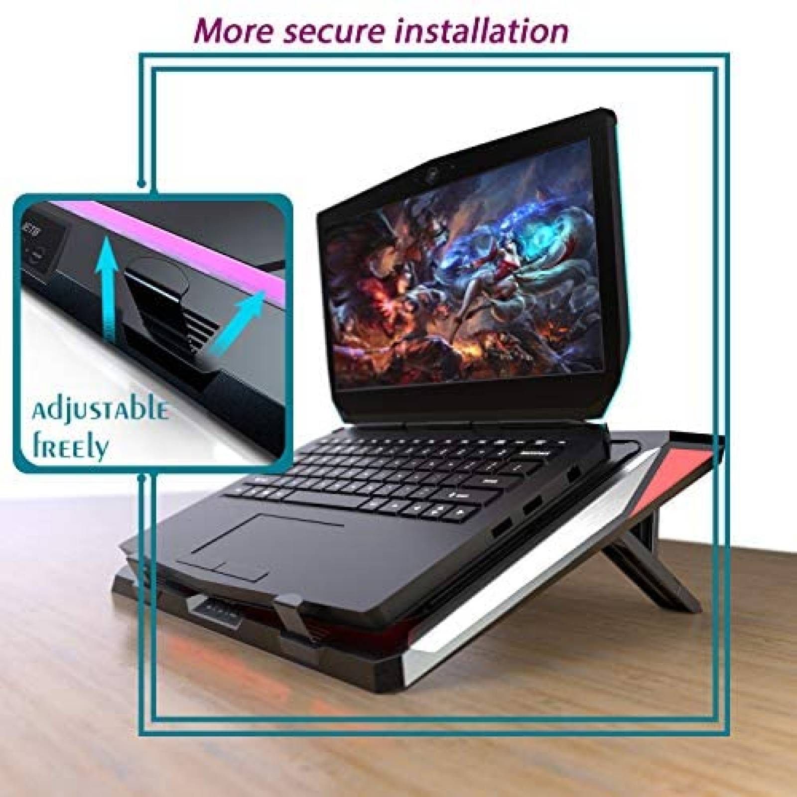 Base de Enfriamiento IETS GT300 Para Laptop 14"-17" -Morado