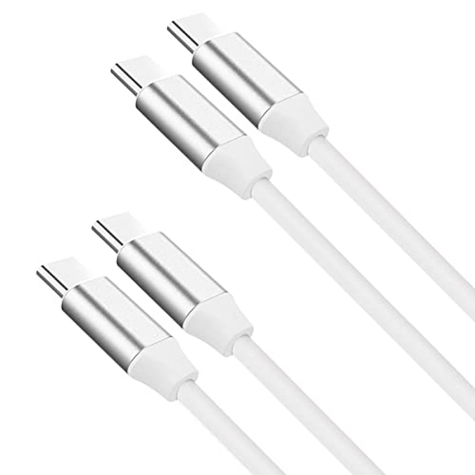 Cables Cargador Antiak 2pzas USB-C 100W 480Mbps -Blanco