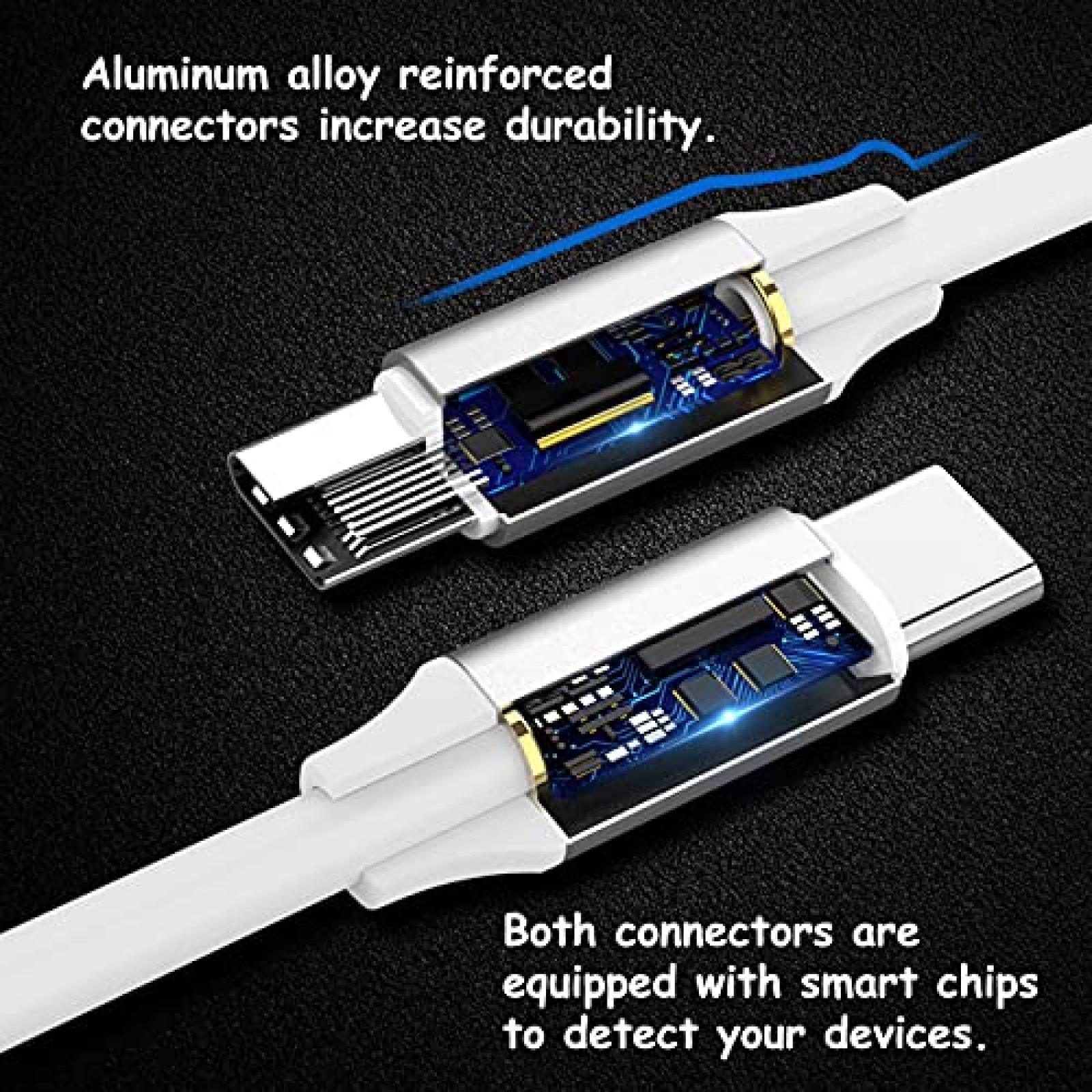 Cables Cargador Antiak 2pzas USB-C 100W 480Mbps -Blanco