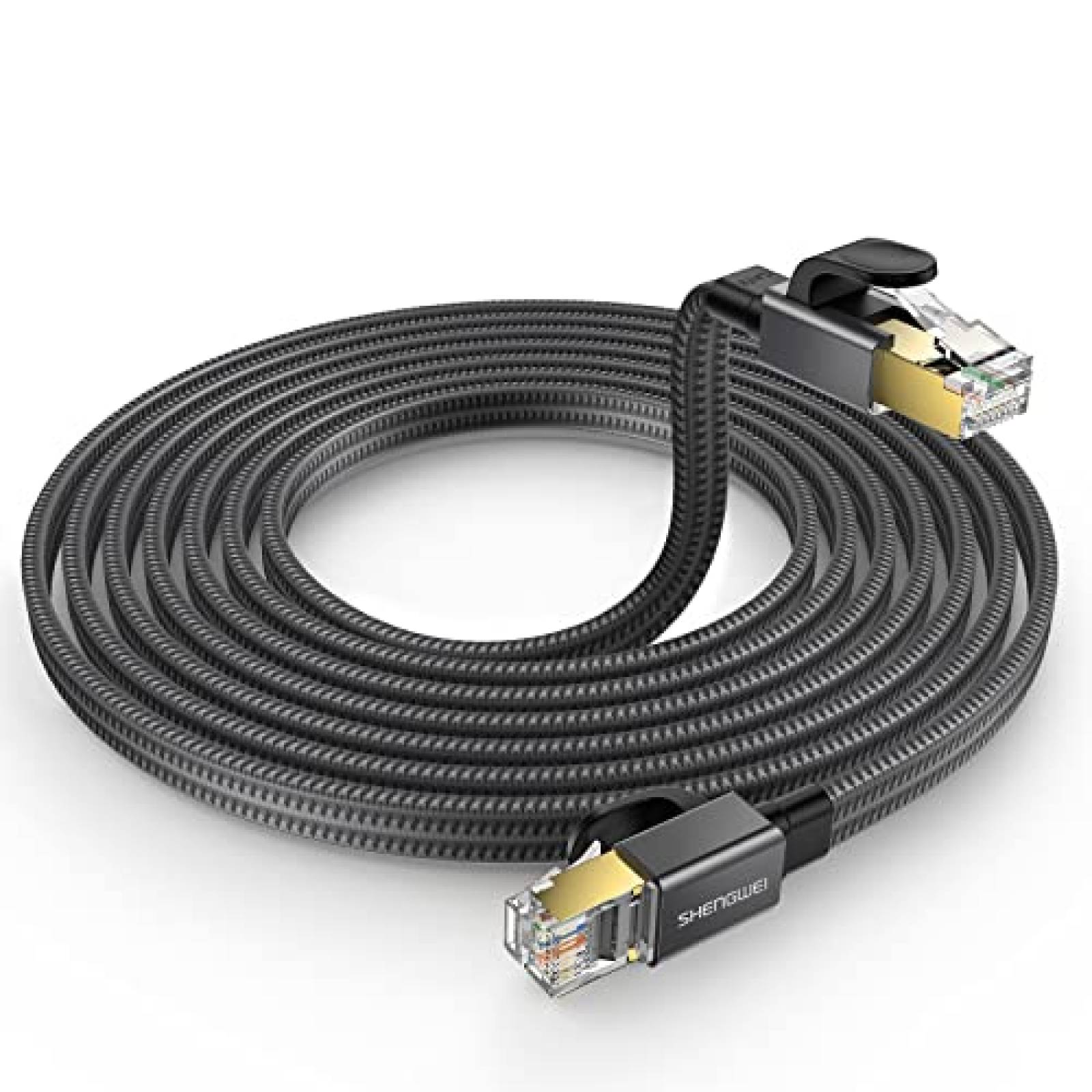 Cable Ethernet Cat 8, 20 pies Heavy Duty Cable de red de Internet de alta  velocidad, cable LAN profesional, 26AWG, 2000Mhz 40Gbps con conector RJ45