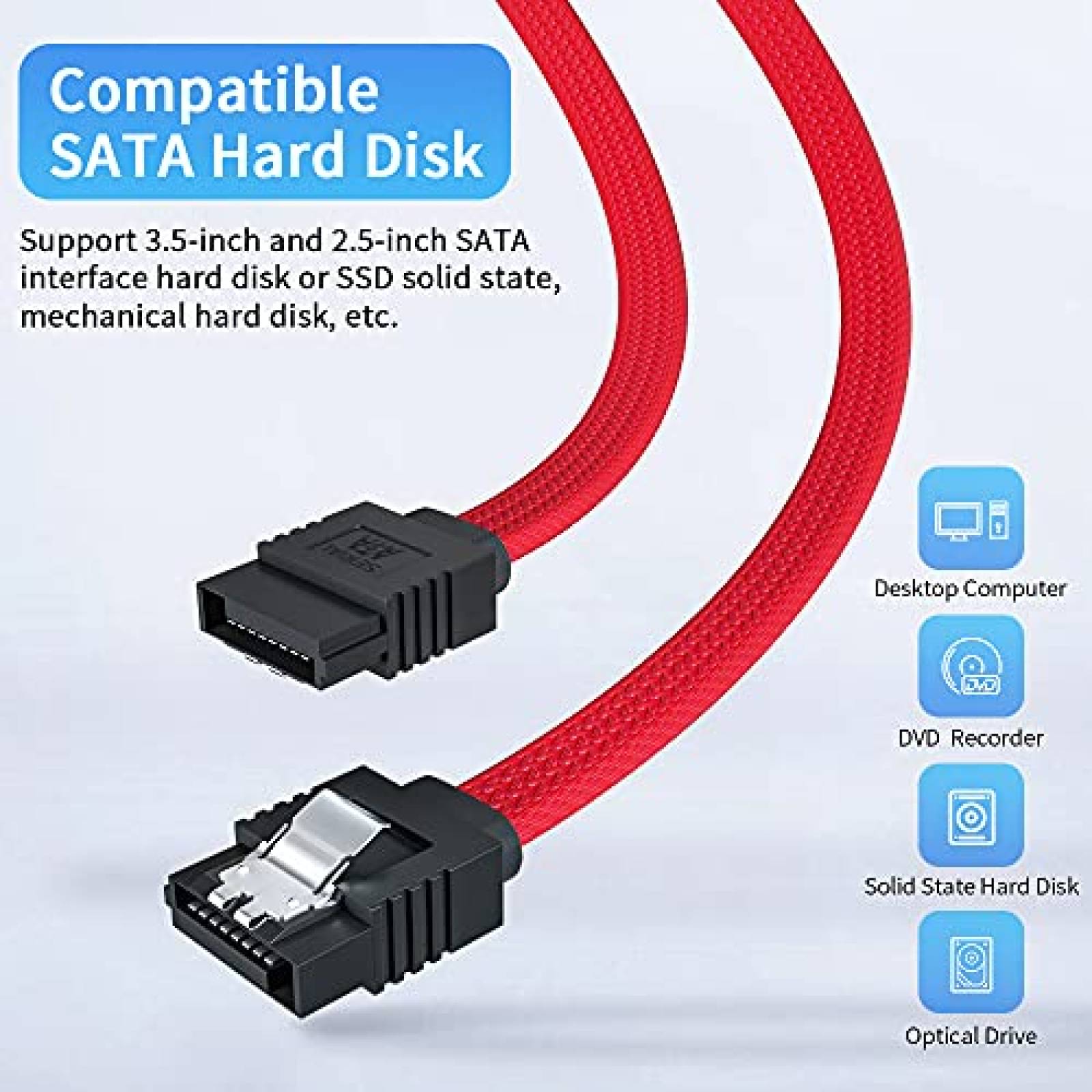 Cable de datos Elecpow SATA 3.0 SATA III Straight HDD SDD