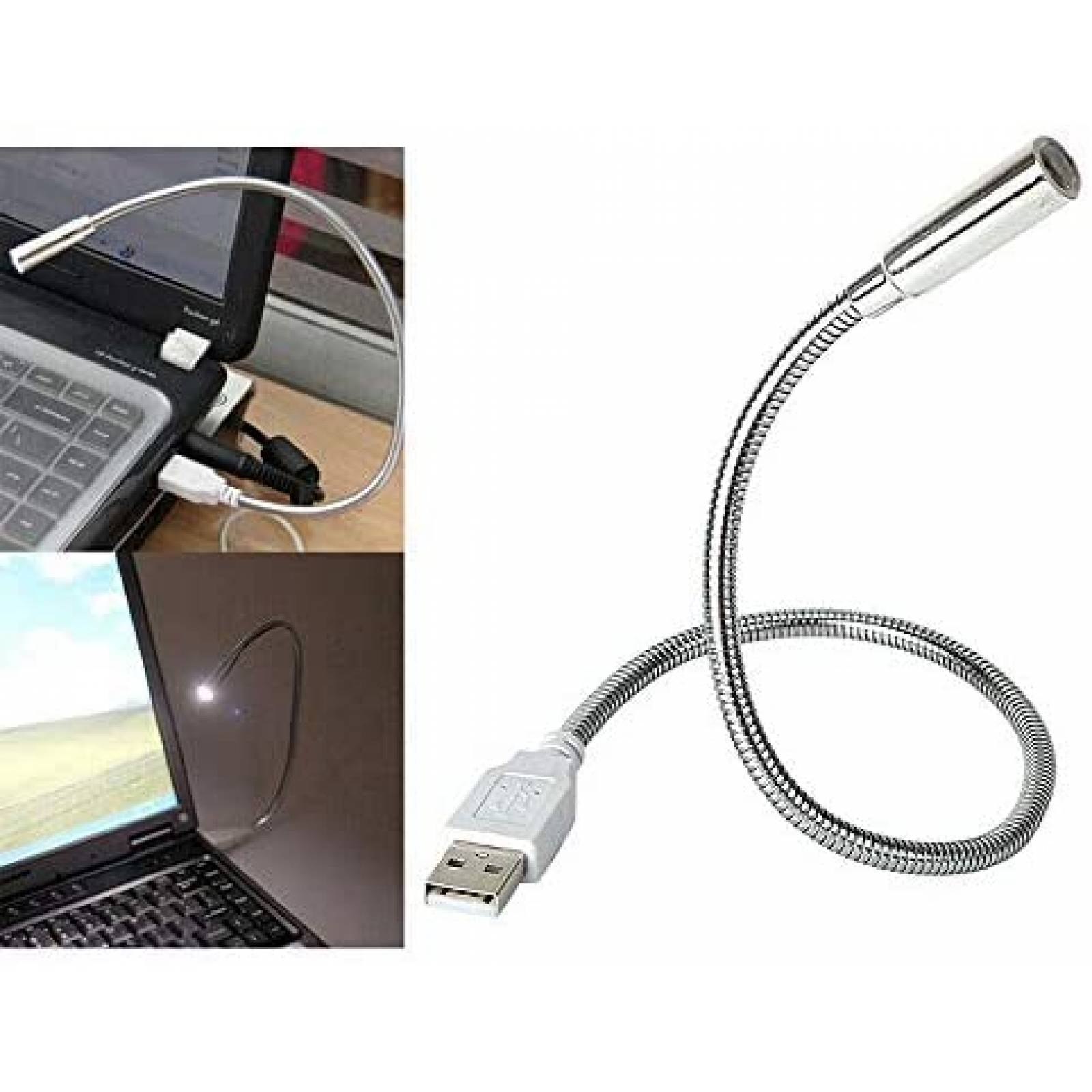 Lampara Cotchear USB Flexible LED Para Laptop -Plateado