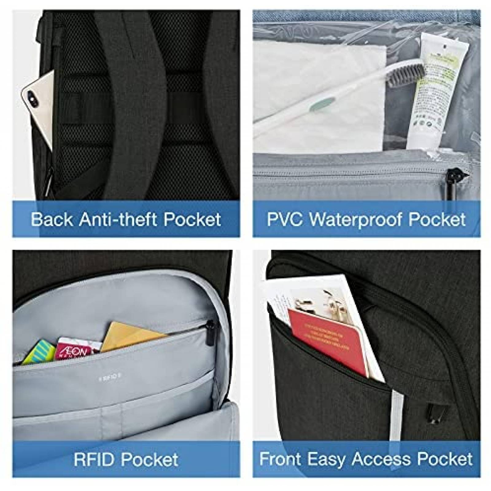 Mochila BAGSMART para portatil de 17.3" resistente al agua