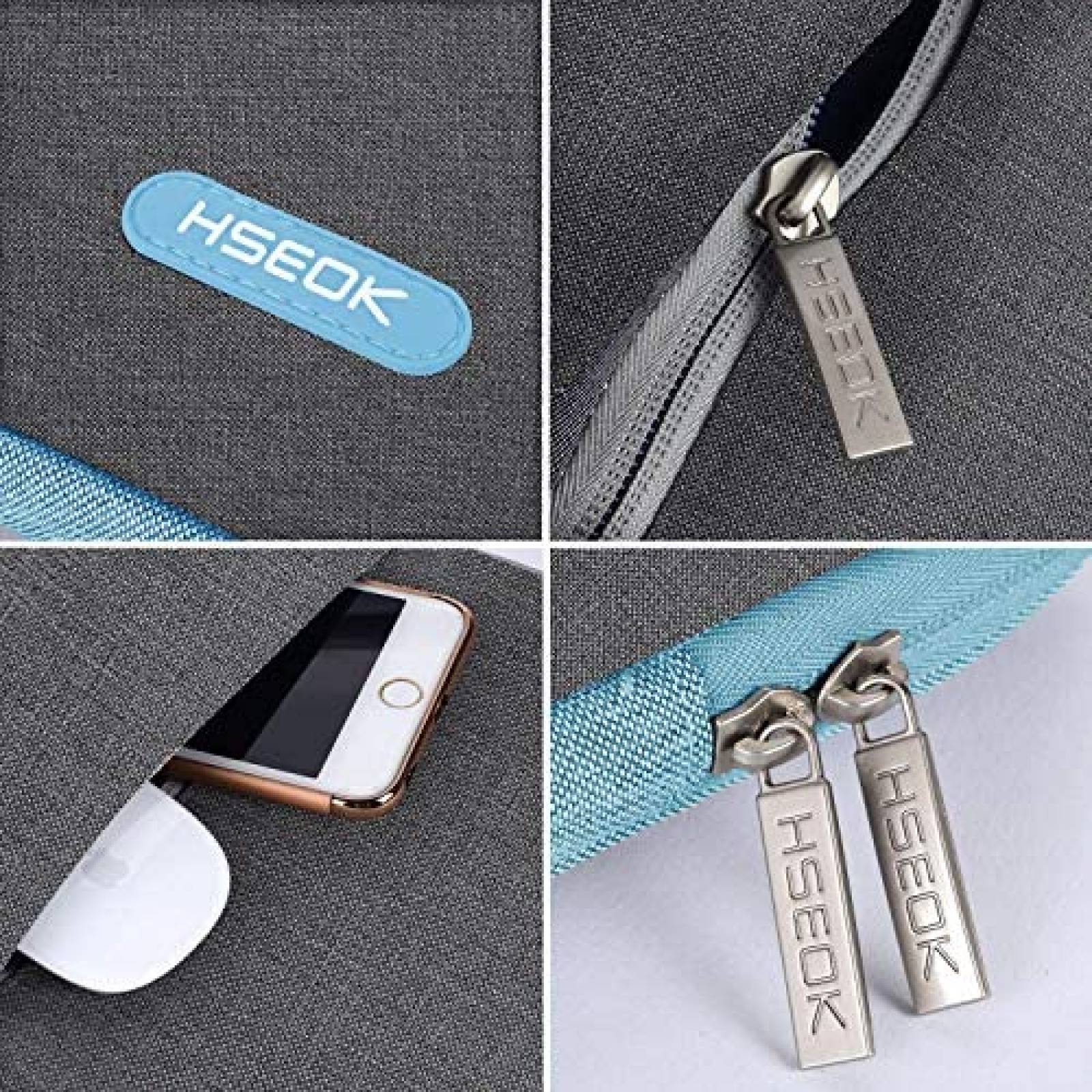 Funda Hseok para portatil de 15,6 pulgadas resistente -Gris