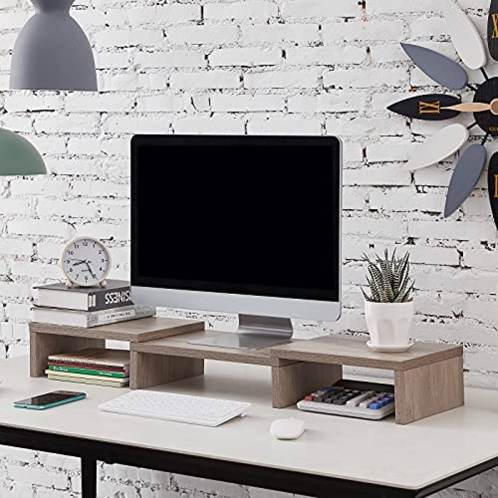 Soporte vertical para monitor SUPERJARE ajustable -Gris