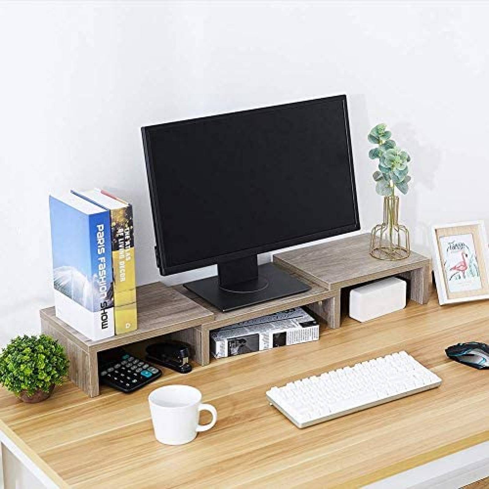 Soporte vertical para monitor SUPERJARE ajustable -Gris