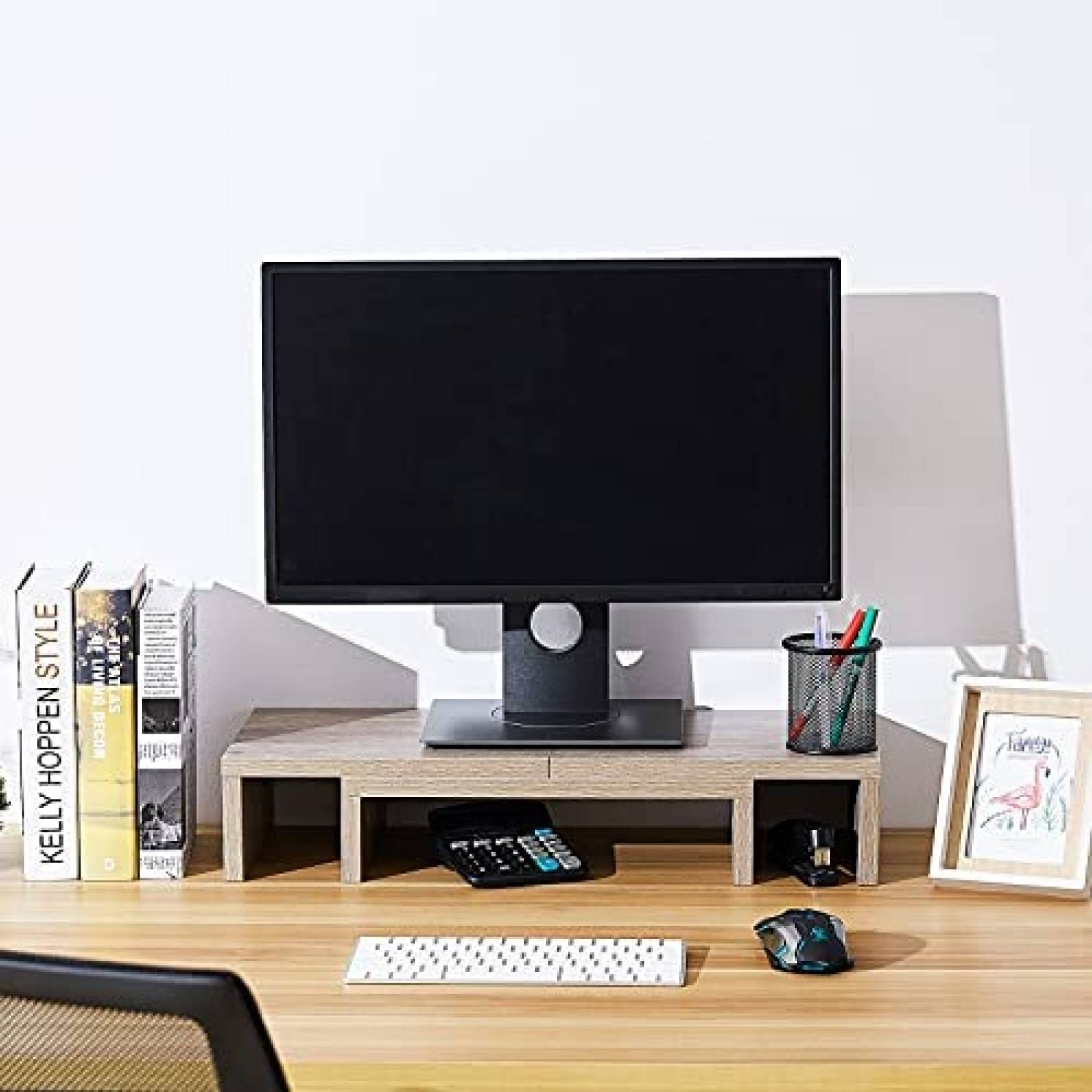 Soporte vertical para monitor SUPERJARE ajustable -Gris