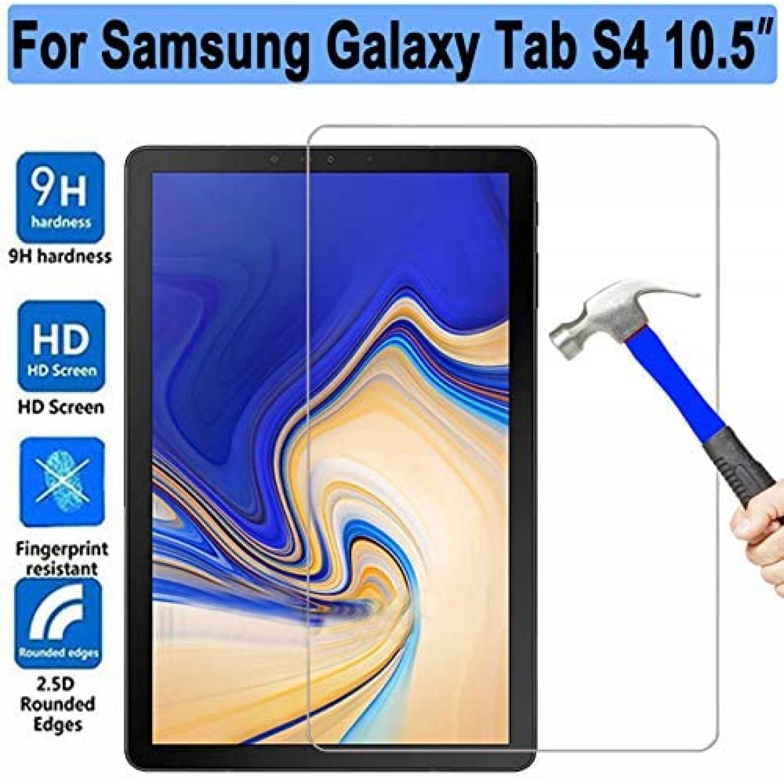 Protector de Pantalla UPONEW para Galaxy Tab S4 2 Piezas