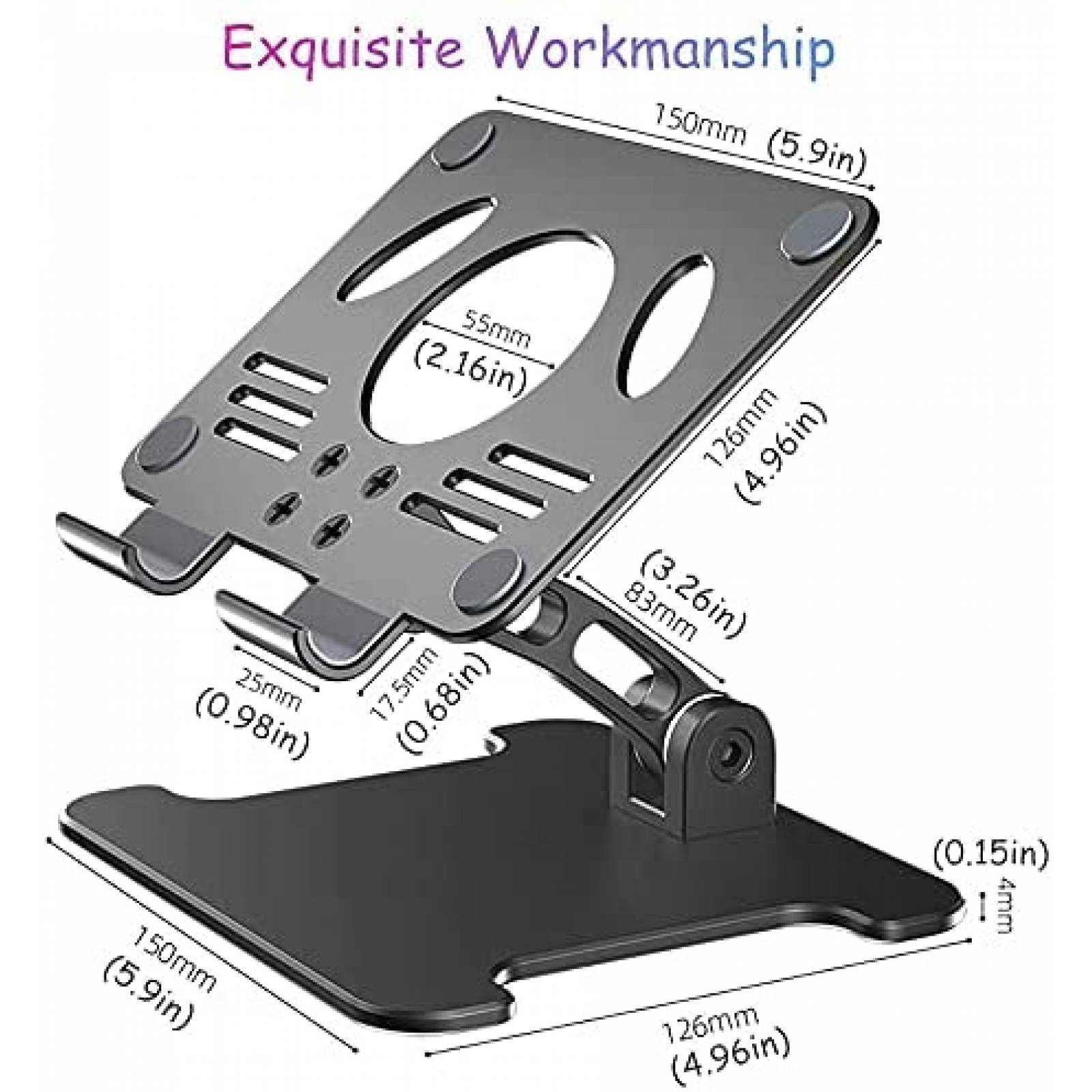 Soporte de Mesa Aesigice Ajustable para Surface Pro -Negro