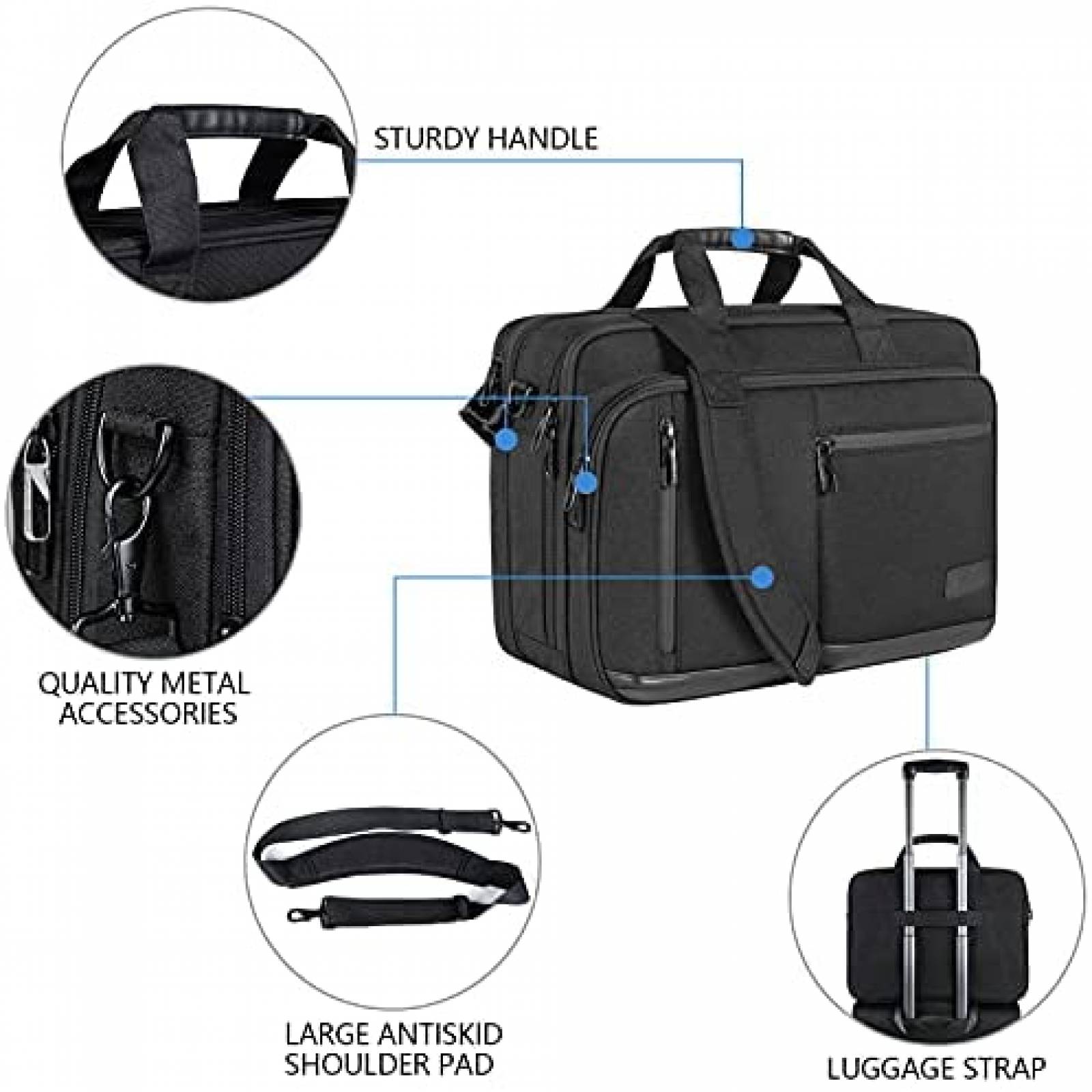 Mochila laptop VANKEAN 17.3" Unisex Hombro Expandible -Negro