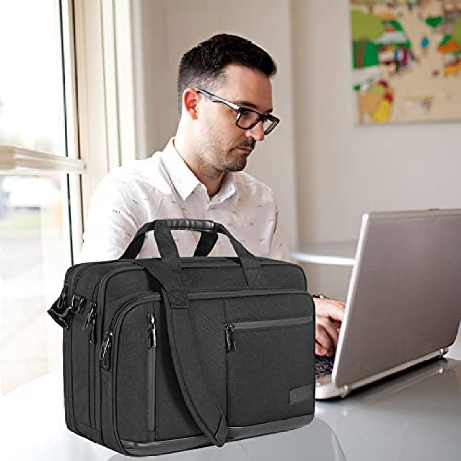 Mochila laptop VANKEAN 17.3" Unisex Hombro Expandible -Negro
