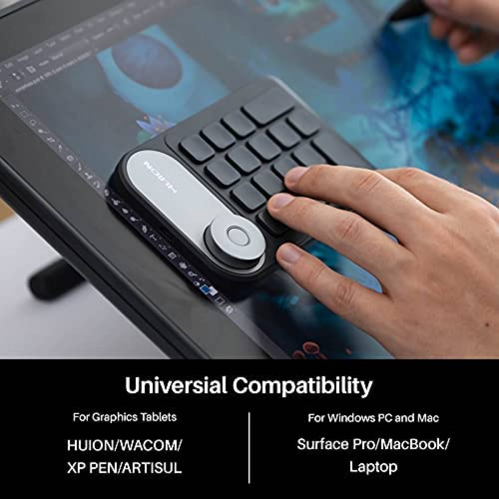 Teclado Huion Mini KeyDial KD100 Inalambrico 18 Teclas
