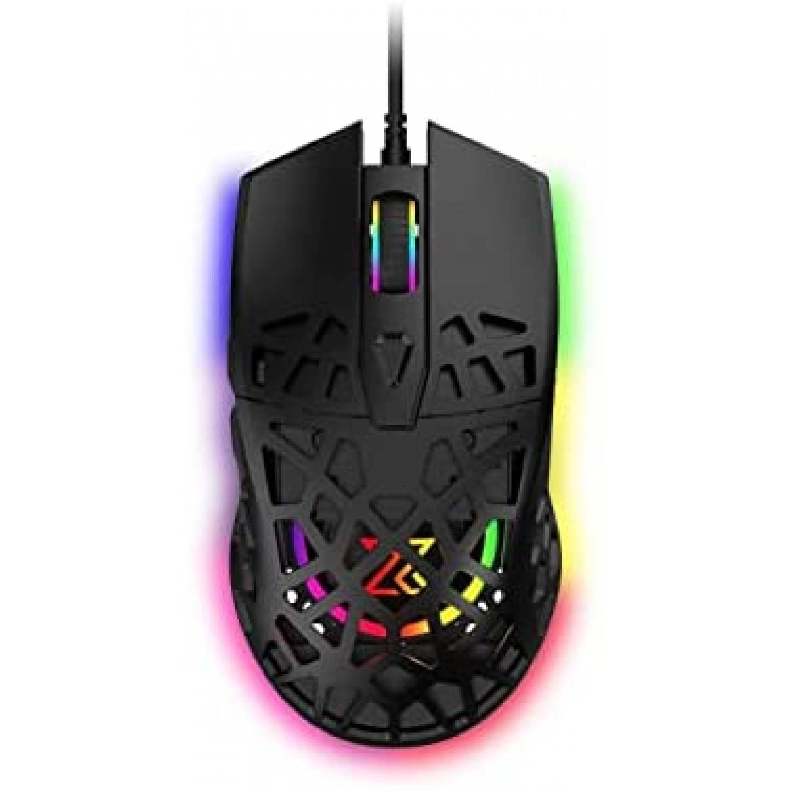 Mouse 2Extreme Ultr Ligero Iluminacion RGB 12000 pp -Negro