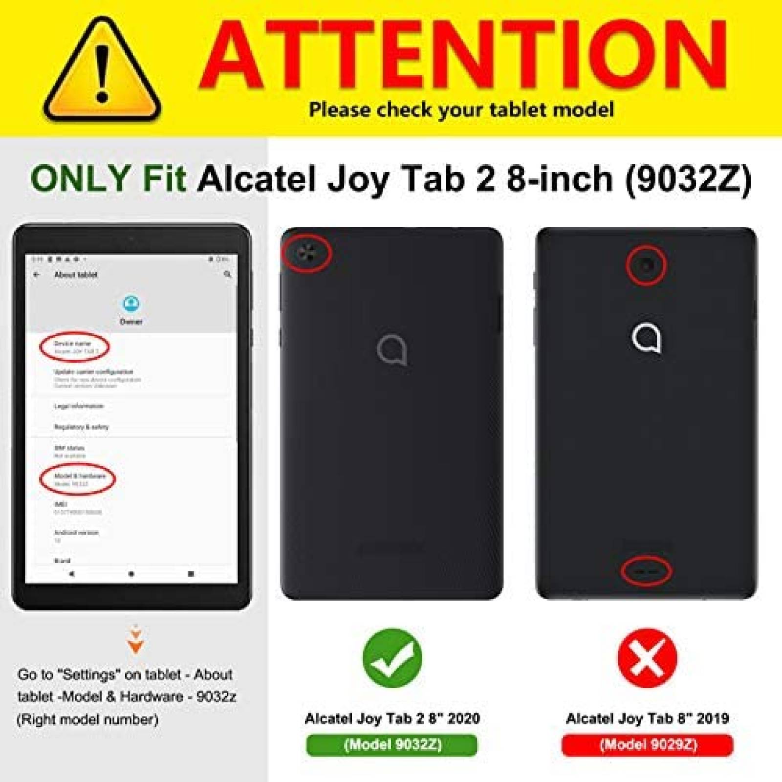 Funda Fintie Compatible Con Alcatel Joy Tab 2 -Negro