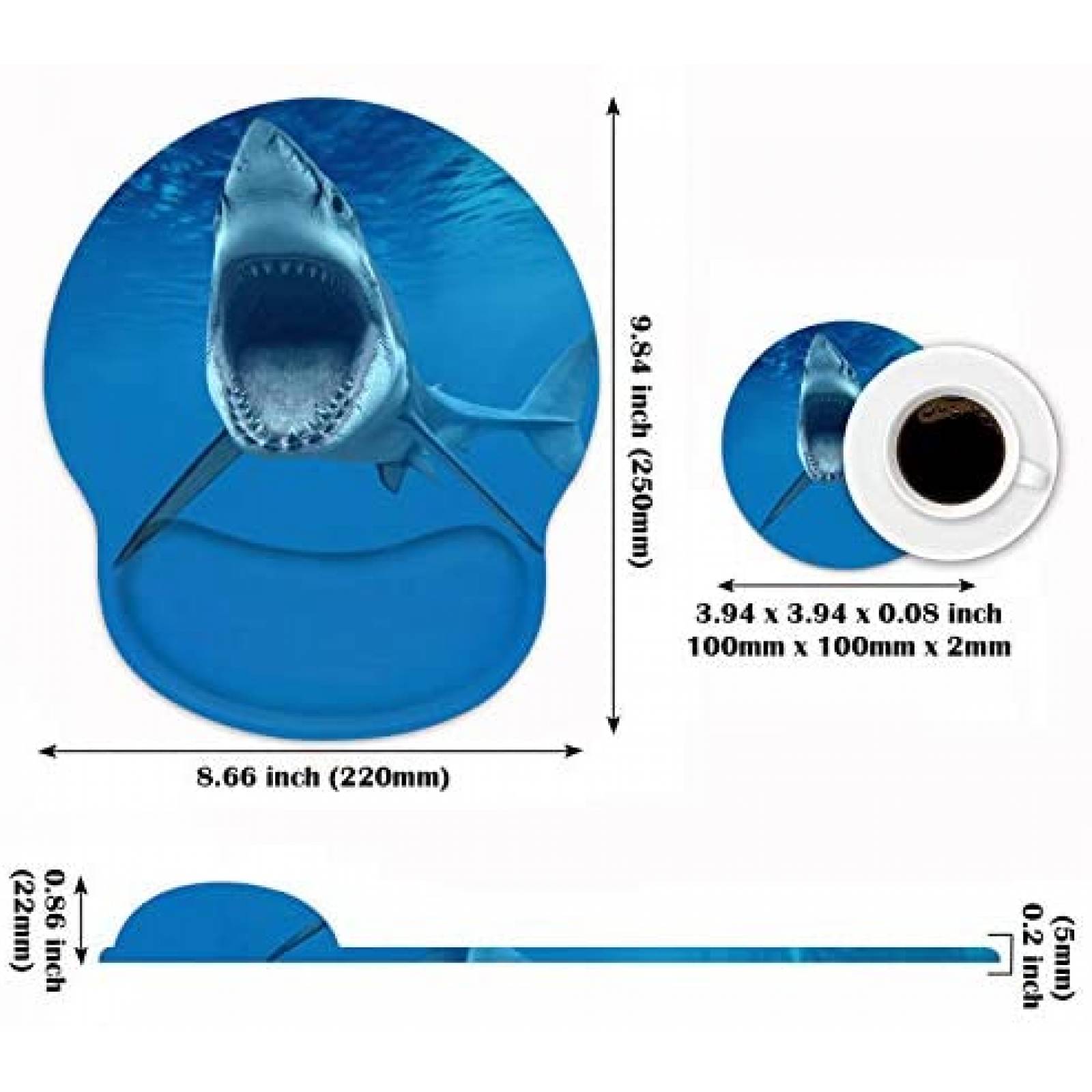 Mouse Pad Stmedazm de 9.84'' x 8.66'' Tiburon -Azul