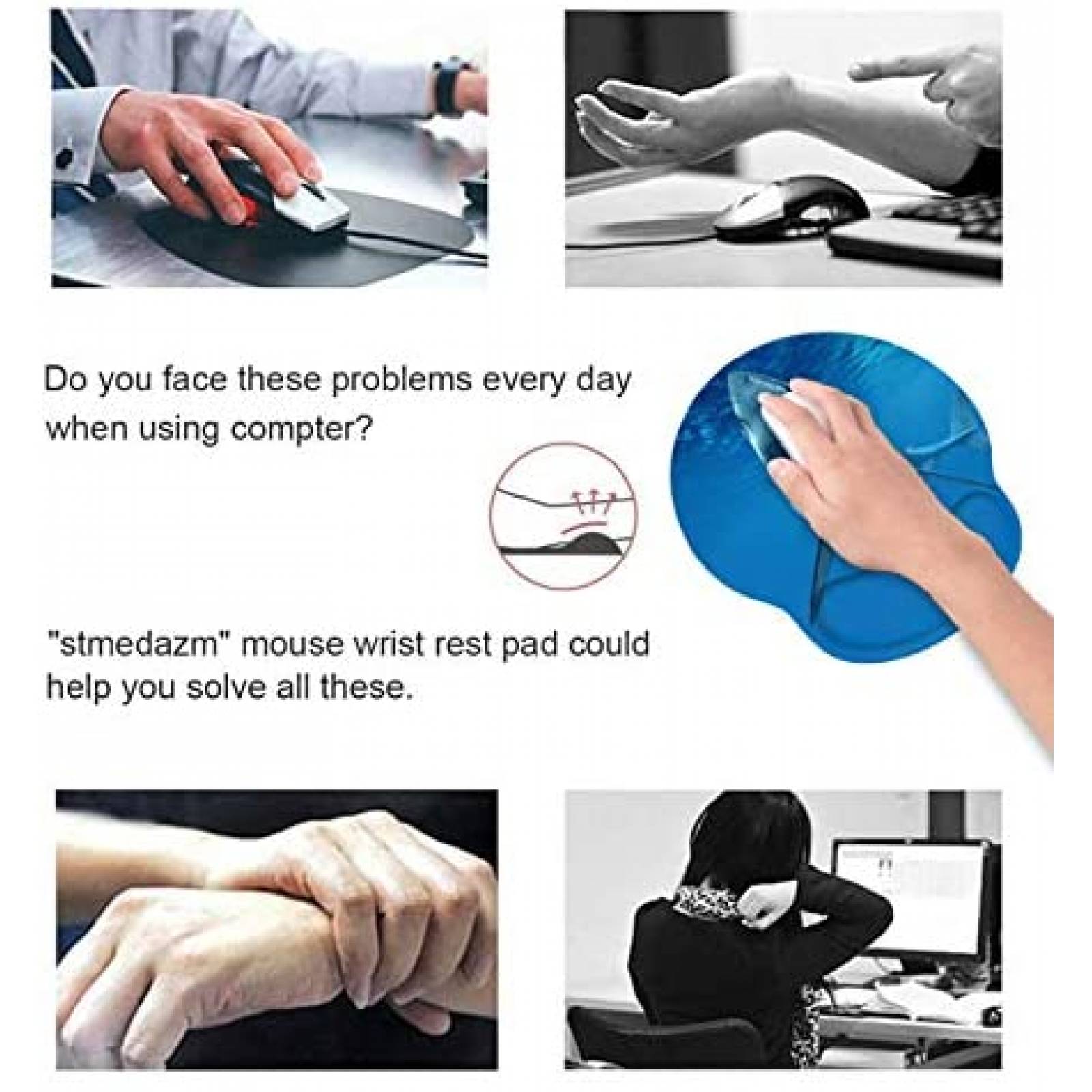 Mouse Pad Stmedazm de 9.84'' x 8.66'' Tiburon -Azul