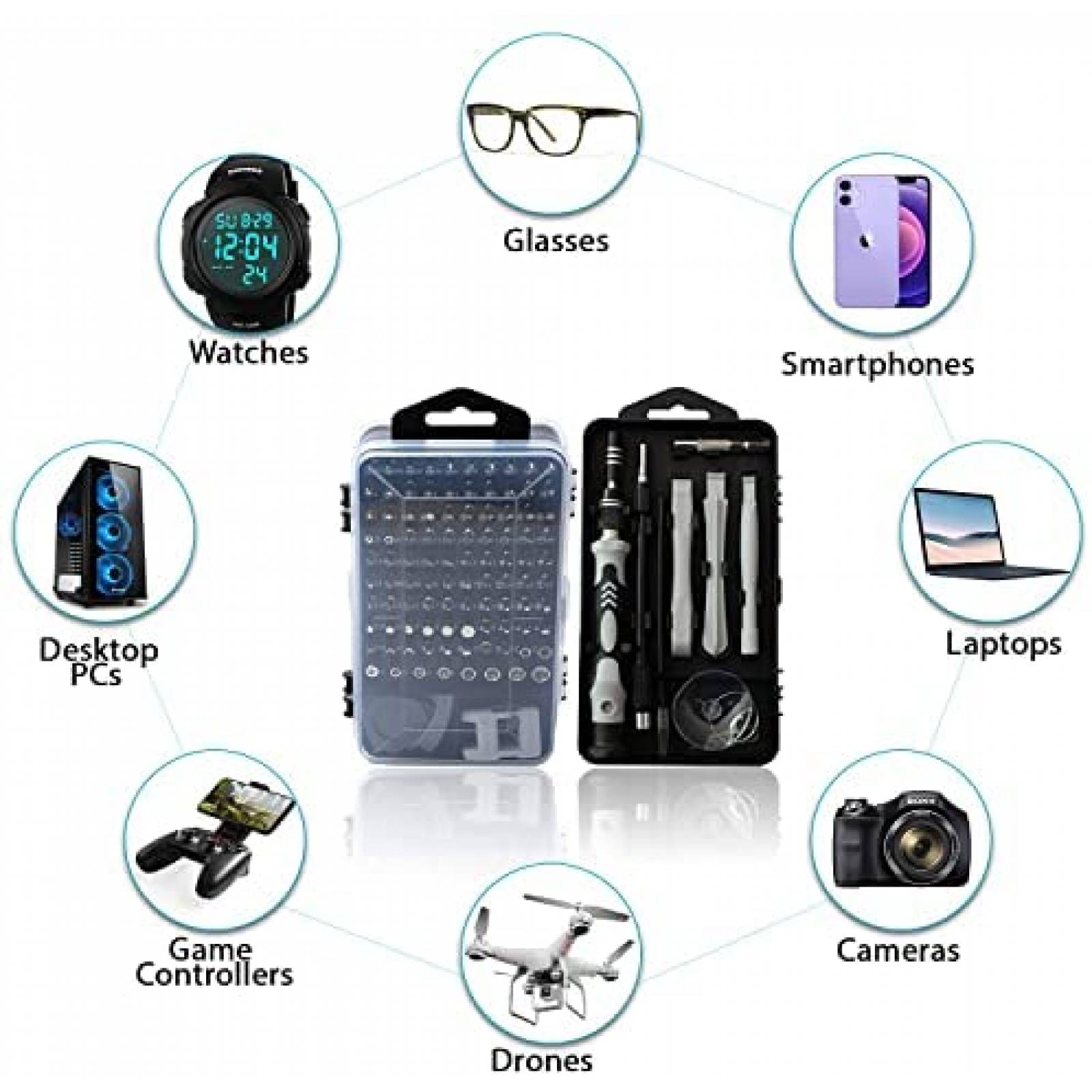 Kit de Herramientas ToolBay 22 en 1 para Electronicos -Negro