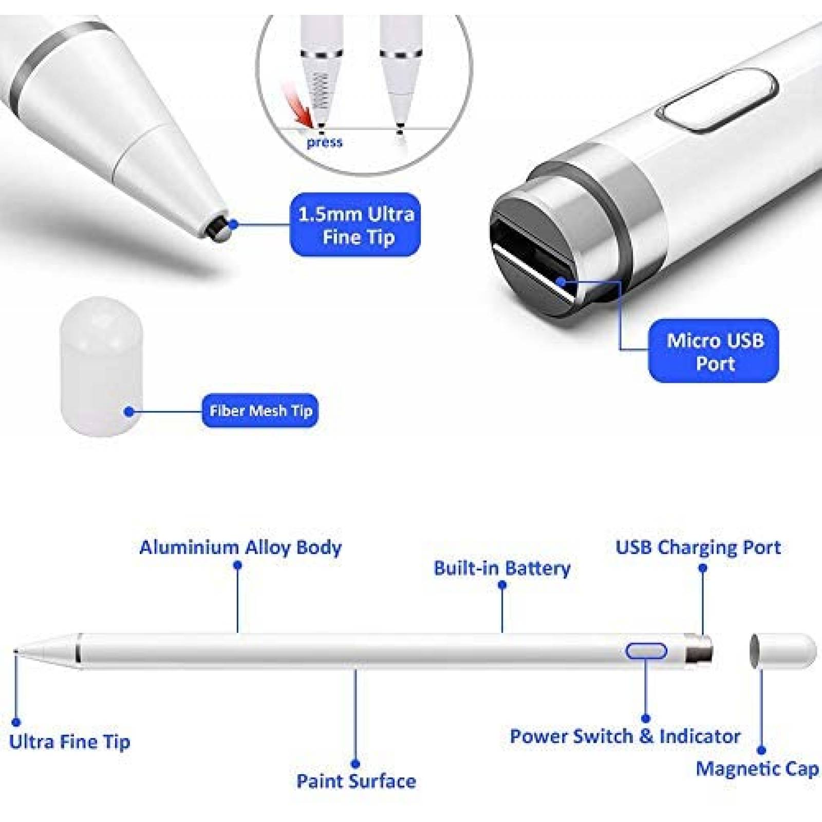 Pluma Digital Rncowei Stylus Pen Compatible Dibujo 13.9gr