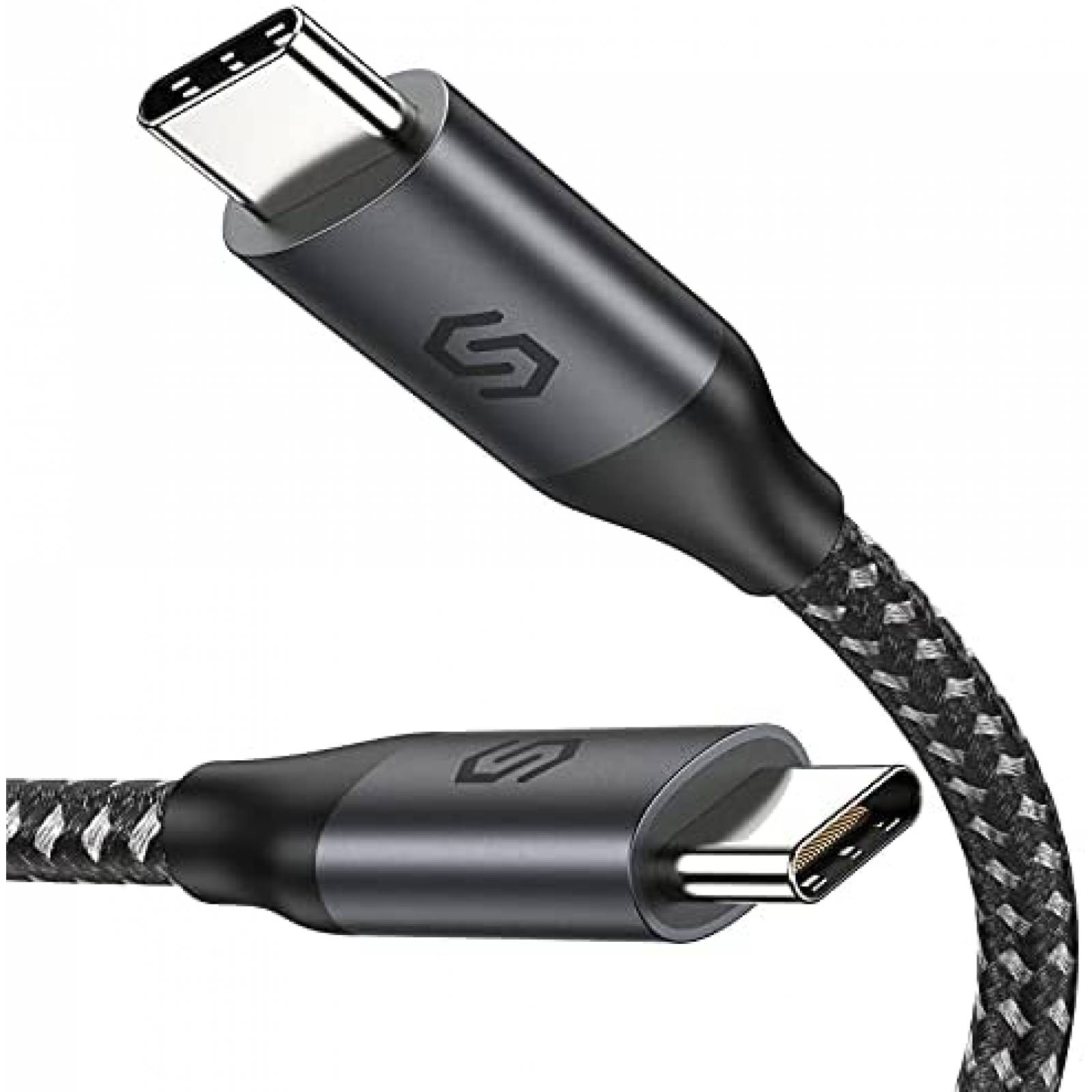 Cable USB Syncwire USB C a USB C 100W 20V/5A 6.6 Pies -Negro