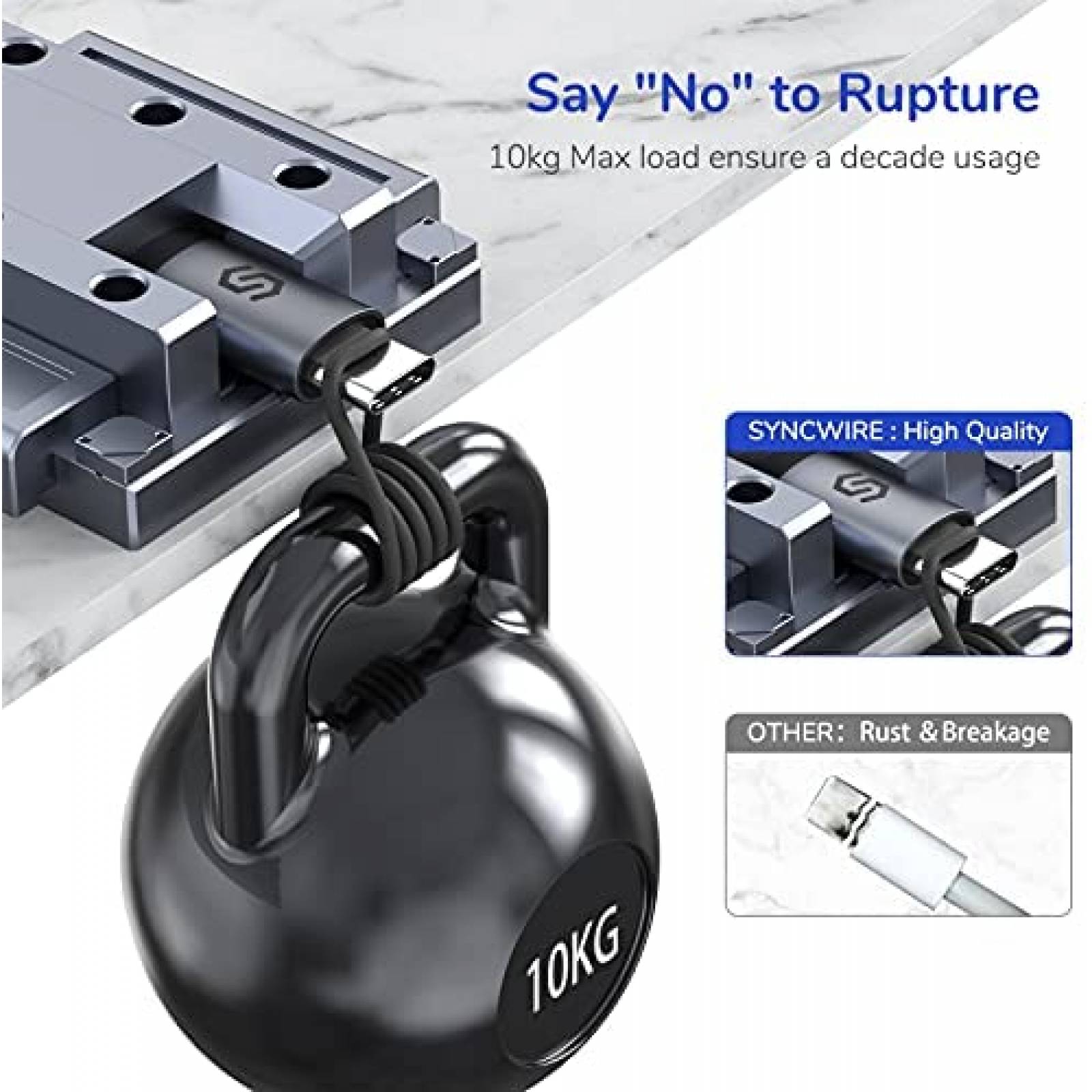 Cable USB Syncwire USB C a USB C 100W 20V/5A 6.6 Pies -Negro