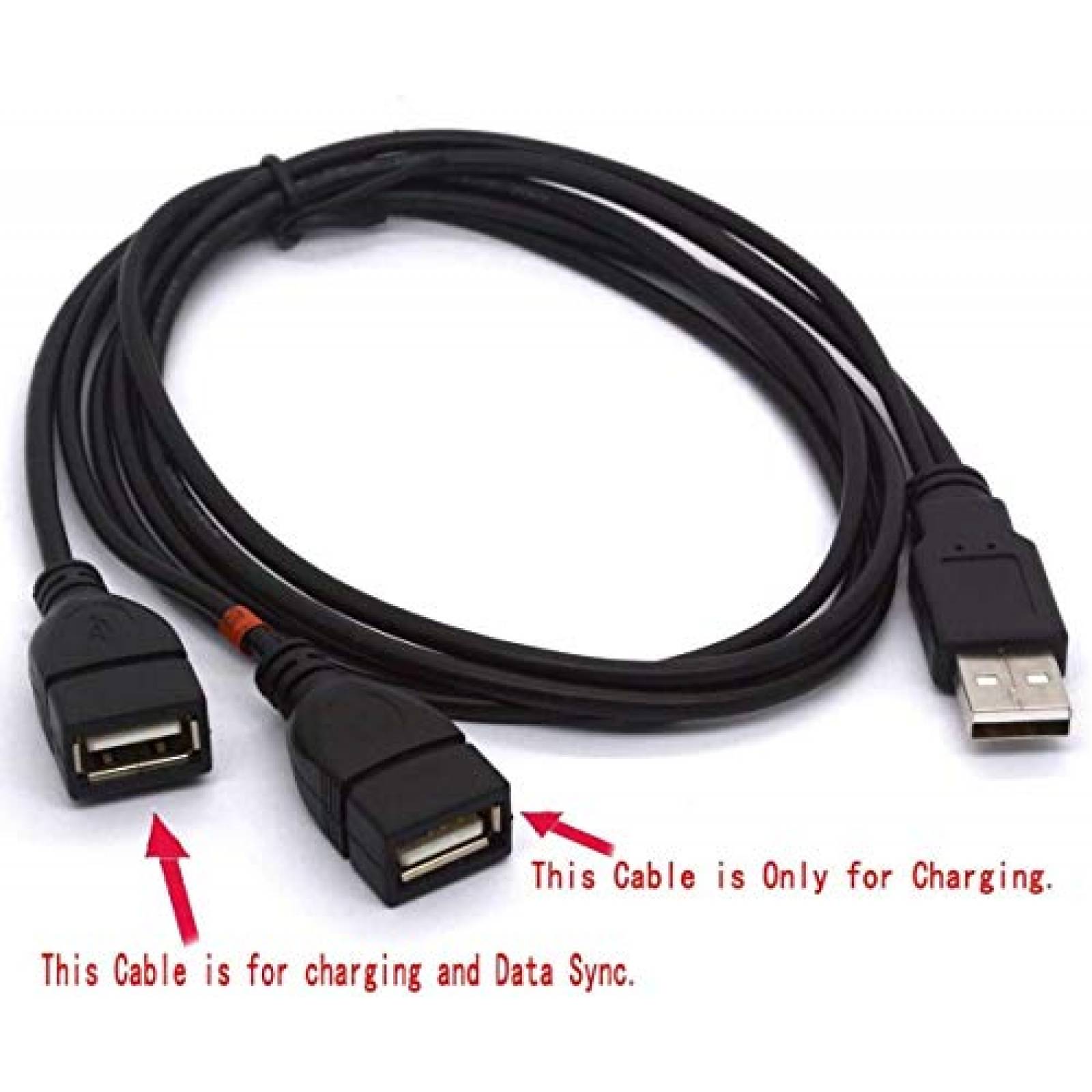 Cable PIIHUSW Divisor USB A Macho a Doble USB Hembra -Negro