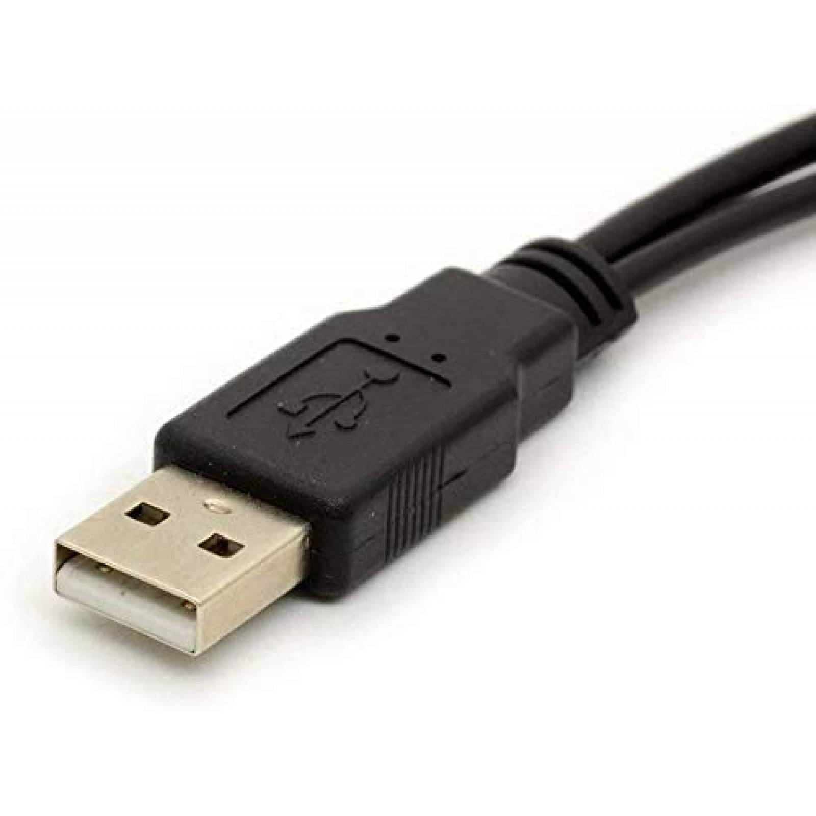 Cable PIIHUSW Divisor USB A Macho a Doble USB Hembra -Negro