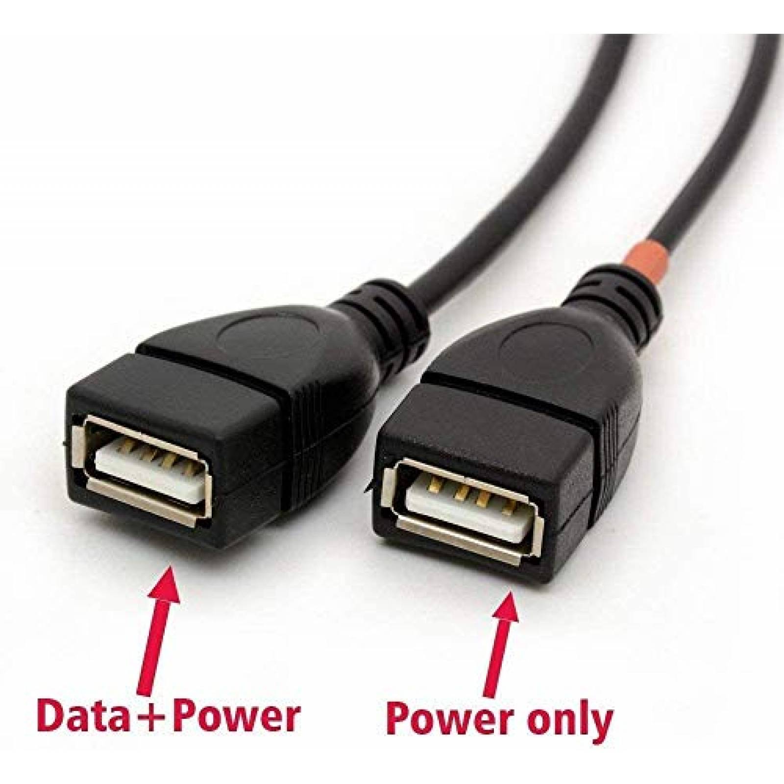 Cable PIIHUSW Divisor USB A Macho a Doble USB Hembra -Negro