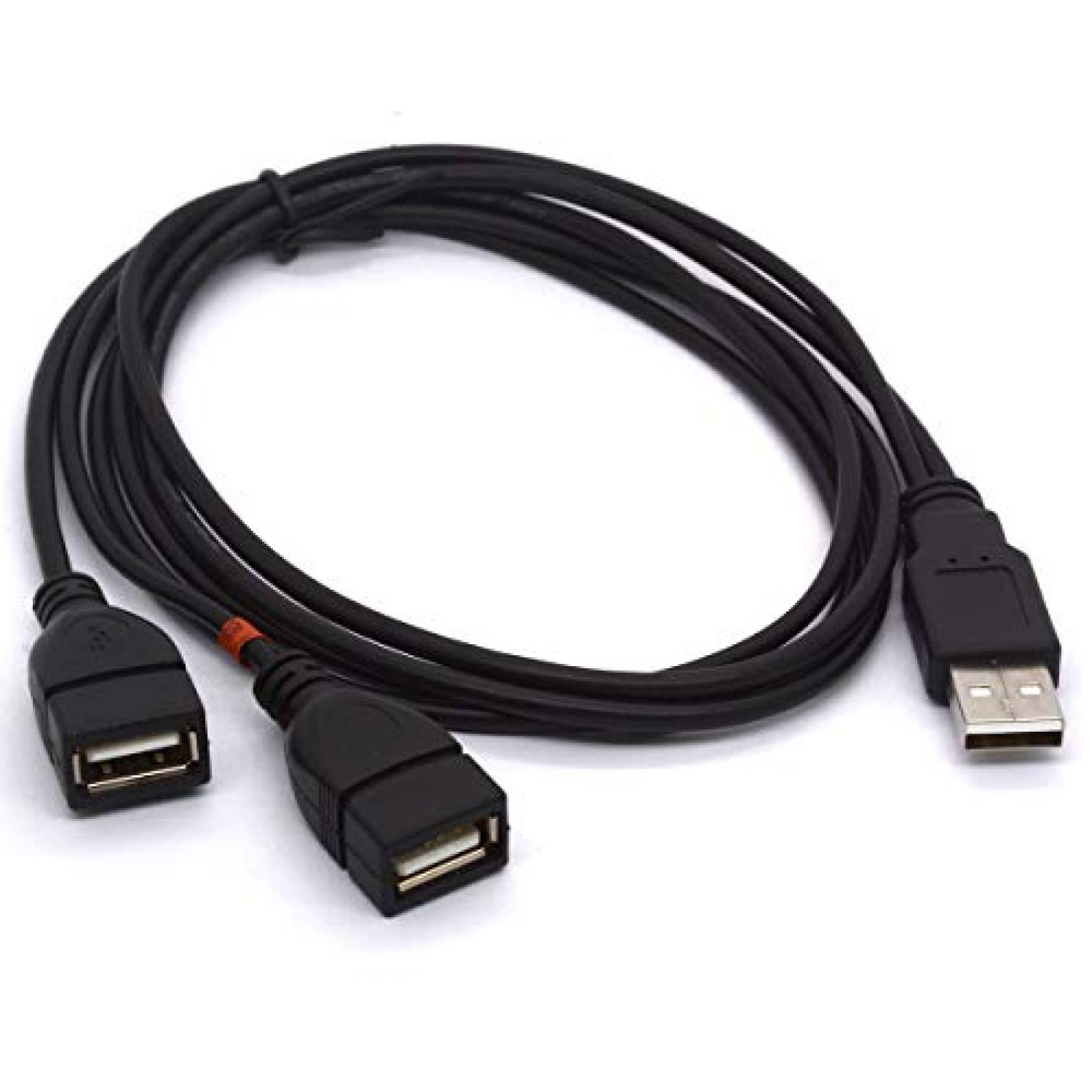 Cable PIIHUSW Divisor USB A Macho a Doble USB Hembra -Negro