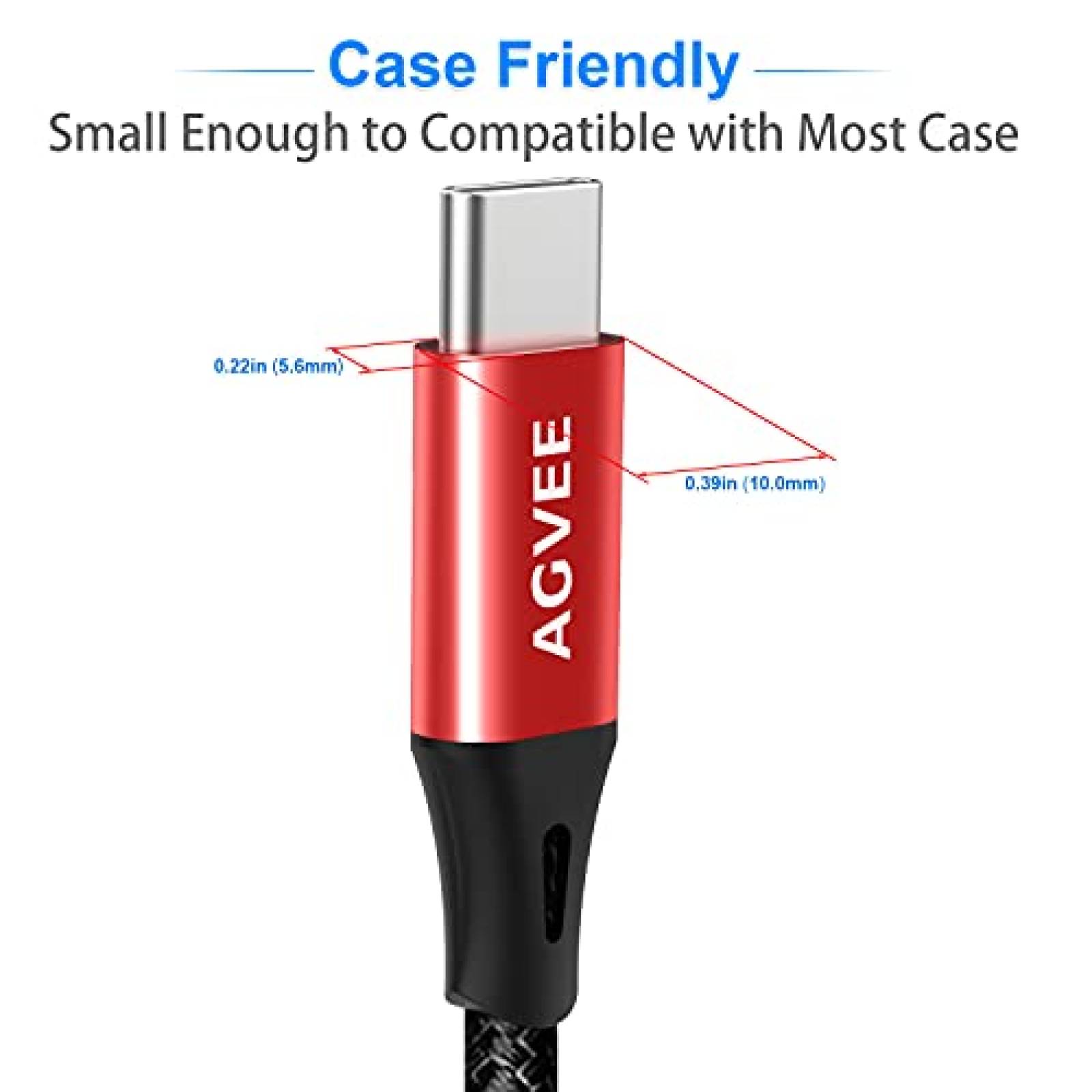 Cable USB AGVEE USB a USB C de 15 Pies 2 Pzs -Negro