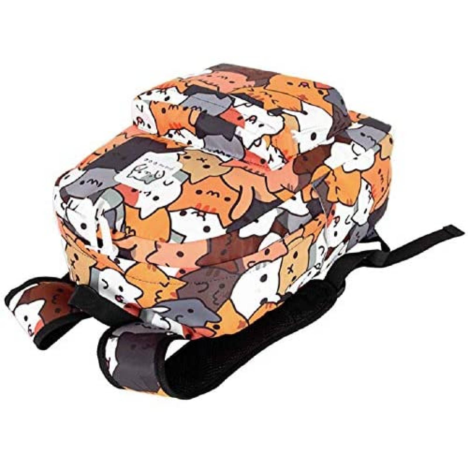 Mochila GK-O 11.81''  5.51''  16.33'' Gatitos -Negro
