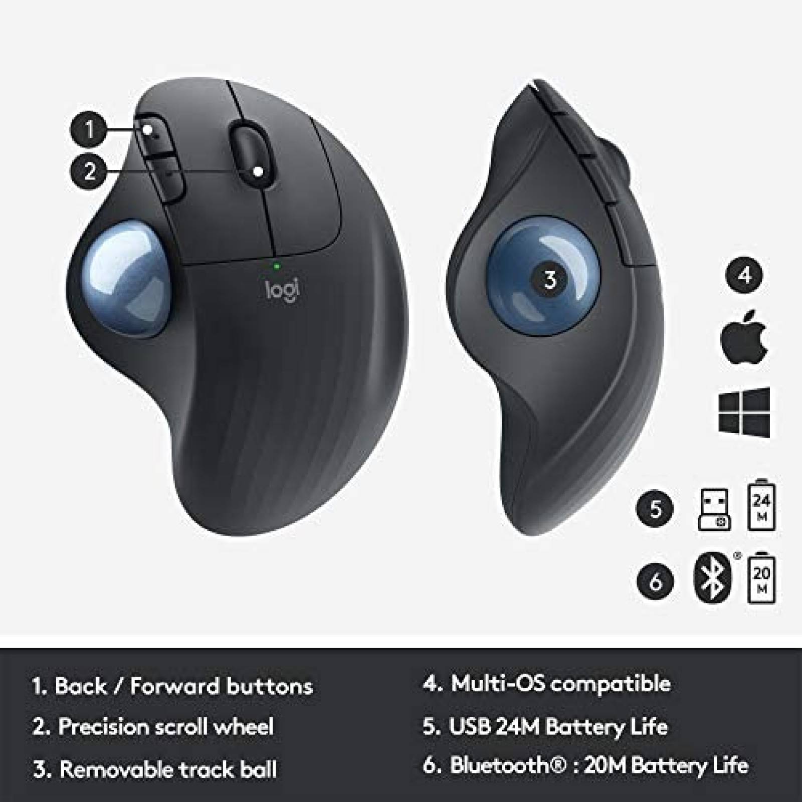 Mouse Logitech 910-005867 Inalambrico Ergonomico Bluetooth
