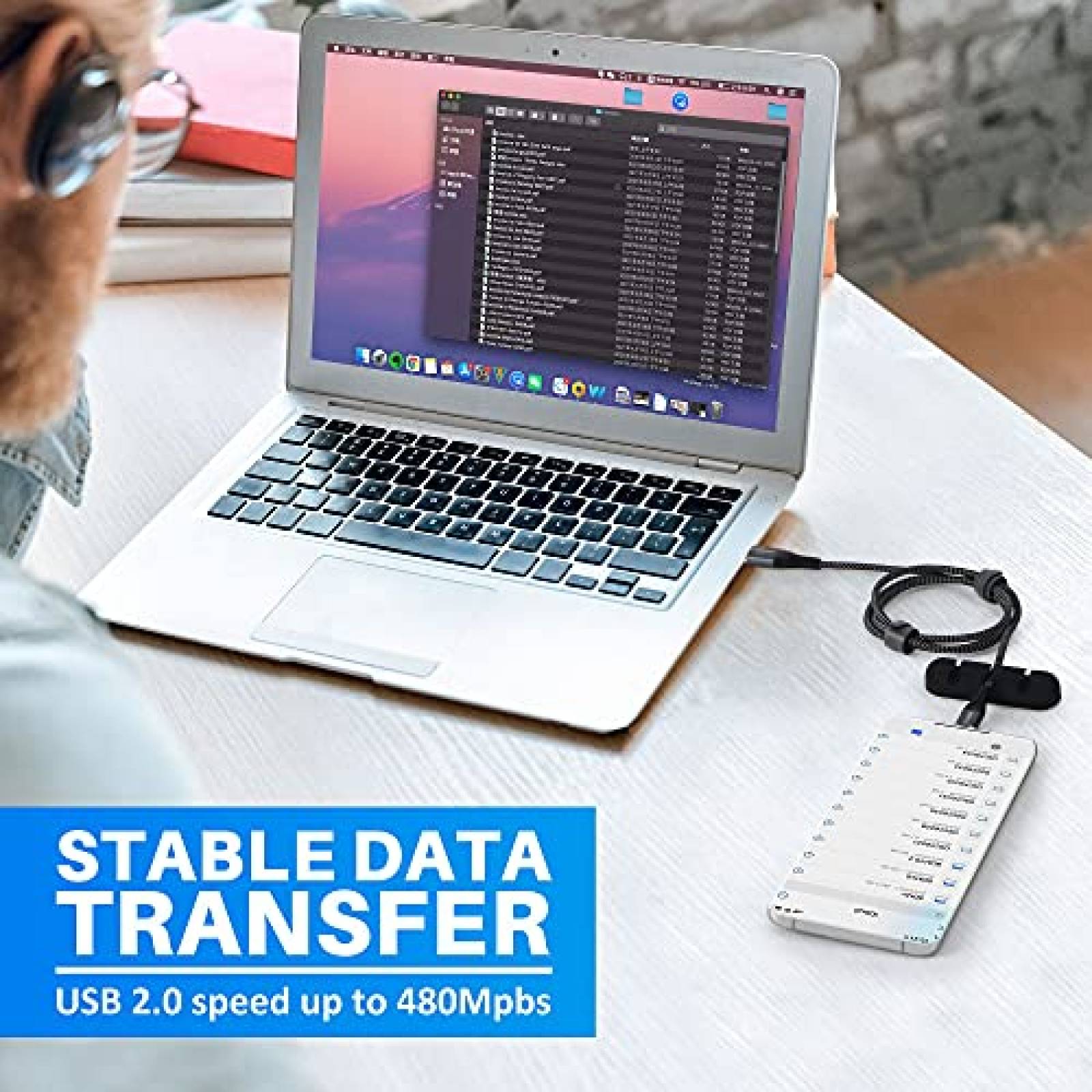 Cable Conable 2 Pzs Carga Rapida USB C 3A 2 FT -Negro