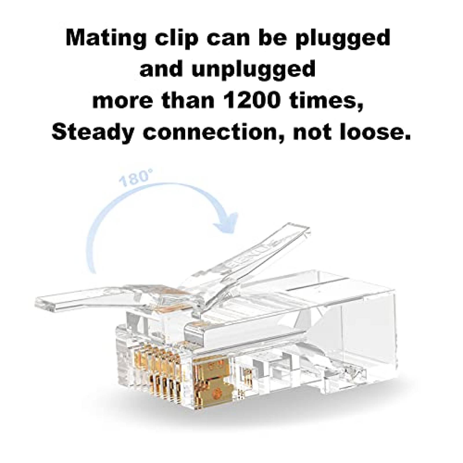 Conector LEENUE 100 Pzs CAT5e CAT5 RJ45 -Transparente