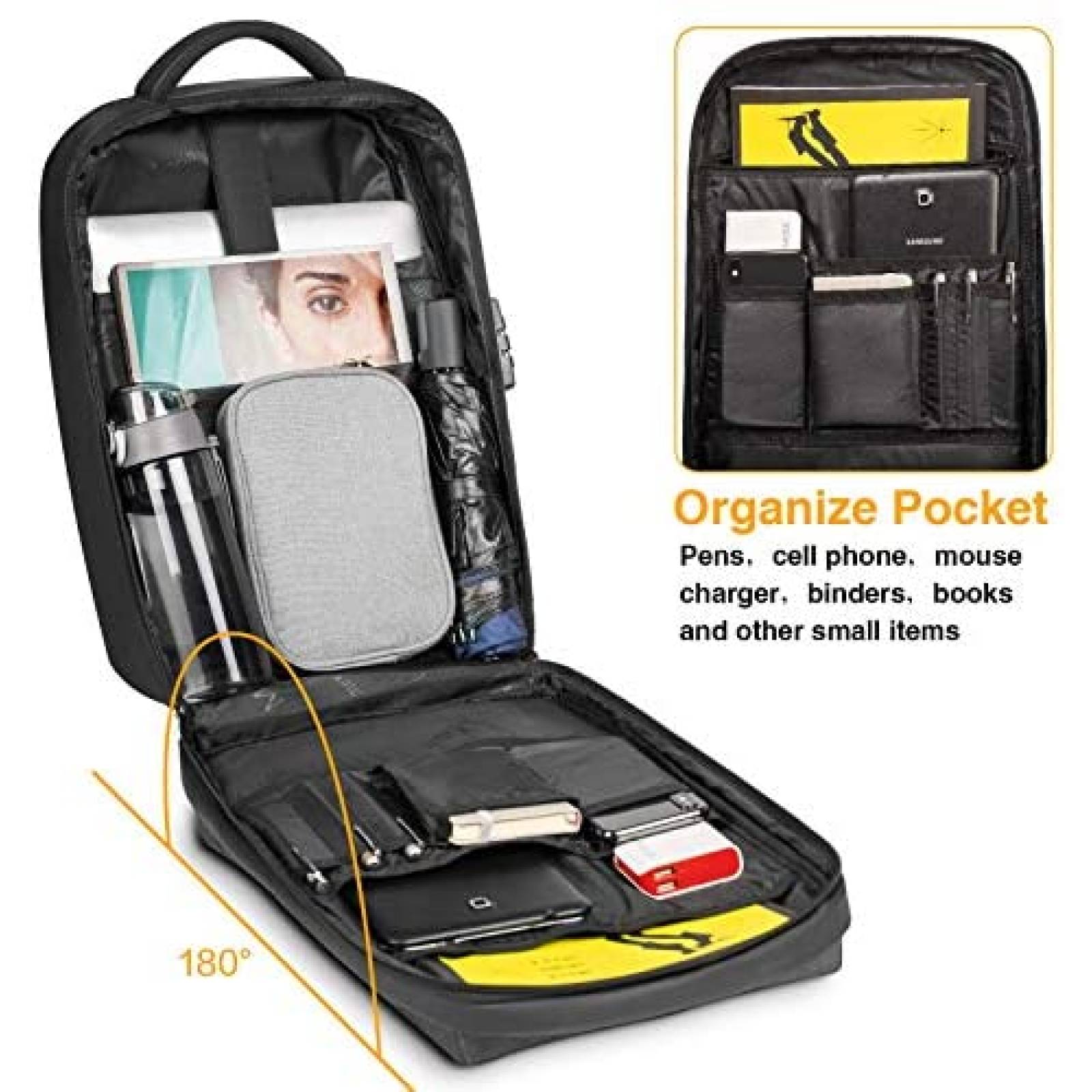 Mochila MATEIN Anti Robo para Laptops de 15.6'' -Gris