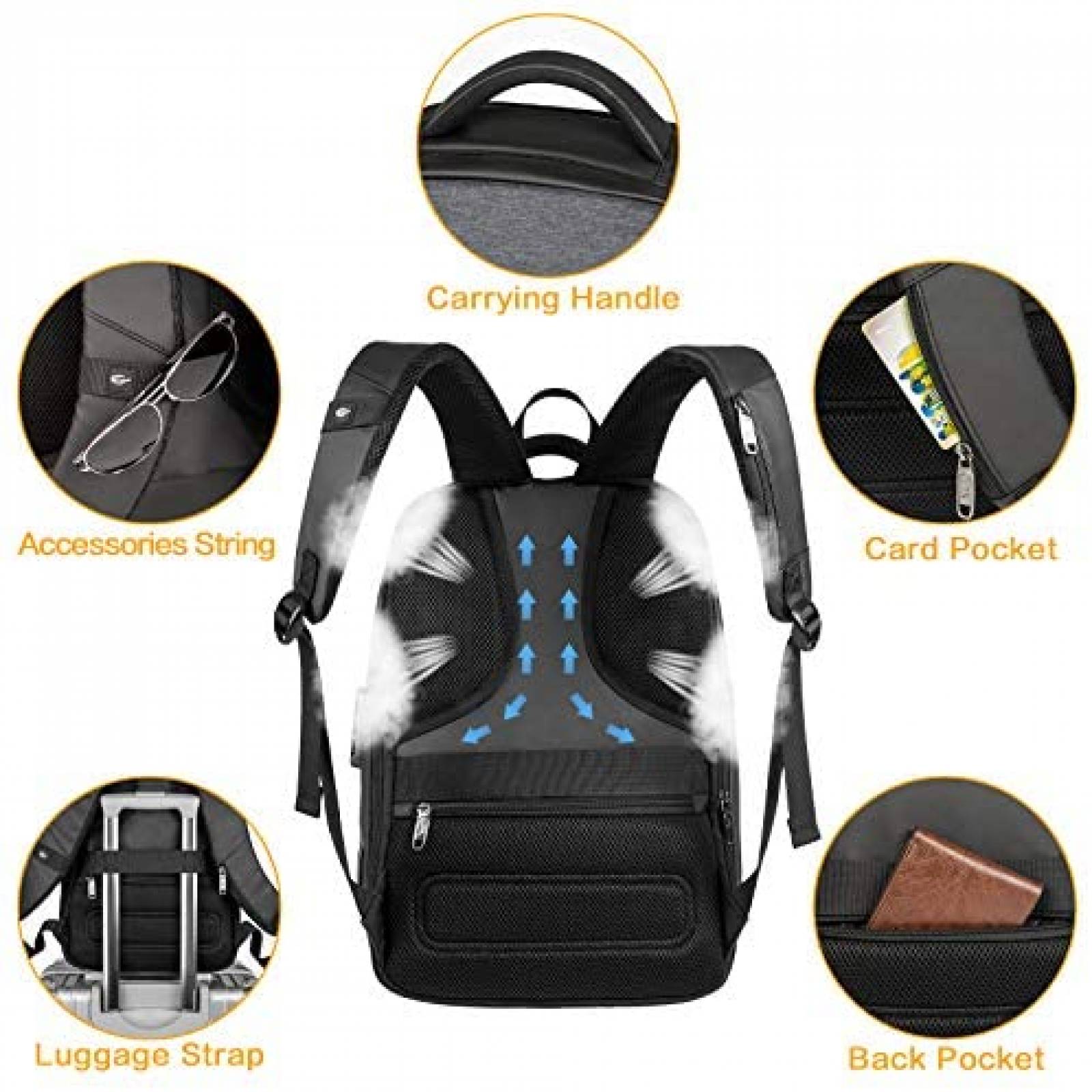 Mochila MATEIN Anti Robo para Laptops de 15.6'' -Gris