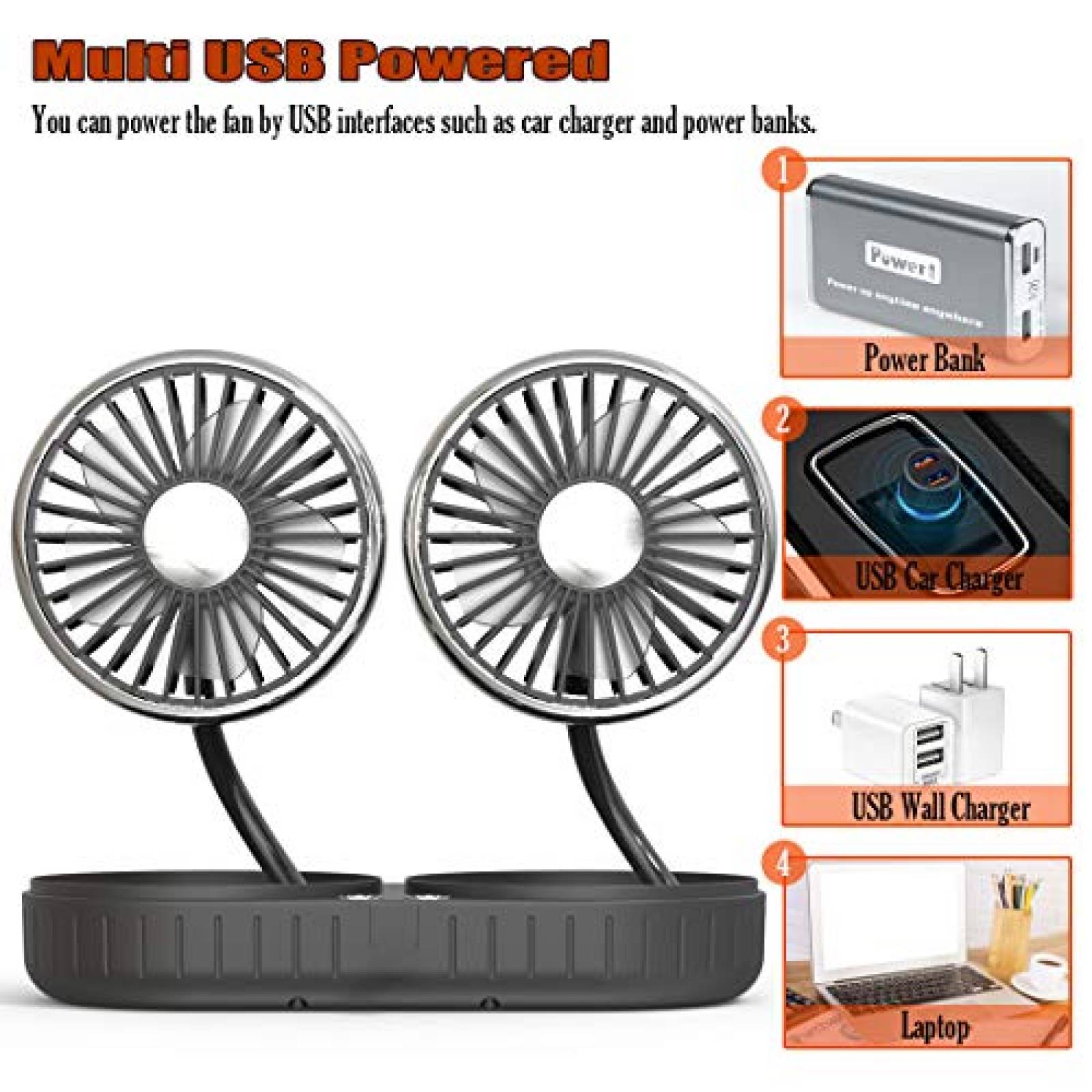 Ventilador Portatil V-RESOURCING USB Carro 3 velocidades