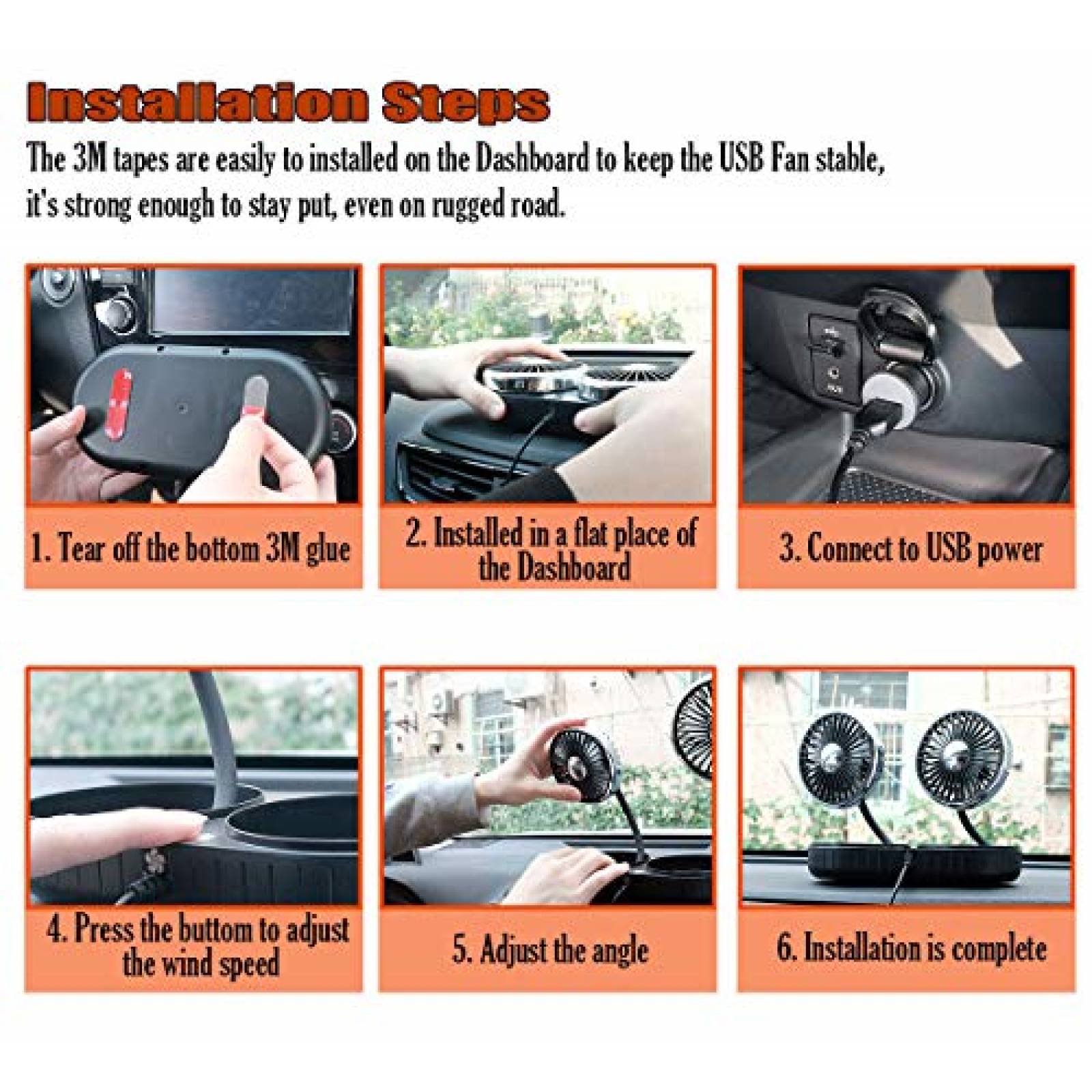 Ventilador Portatil V-RESOURCING USB Carro 3 velocidades