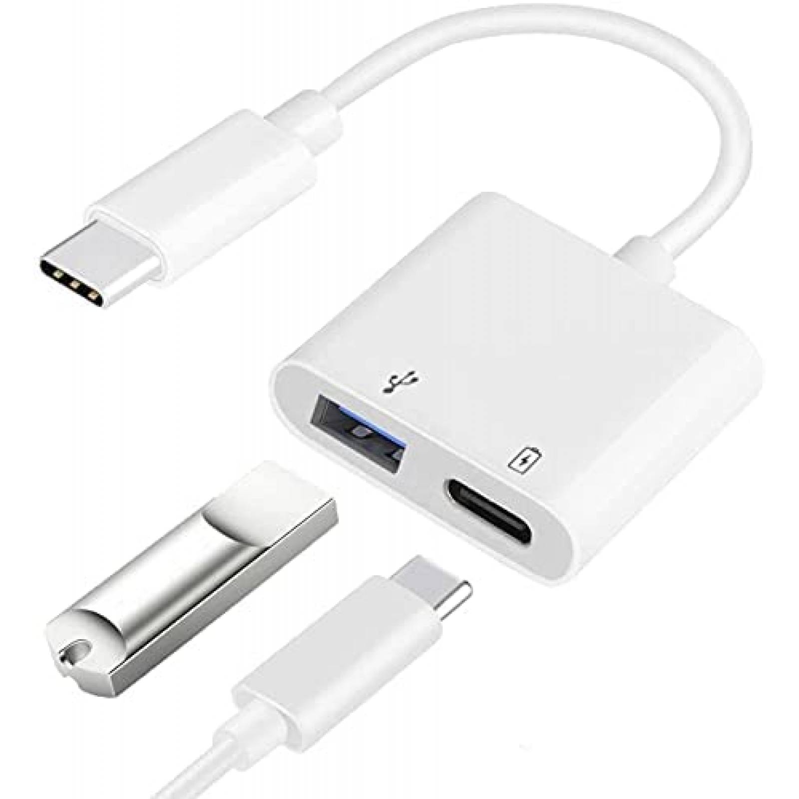 Adaptador Cargador Feipu 60W USB C-USB Compatible -Blanco