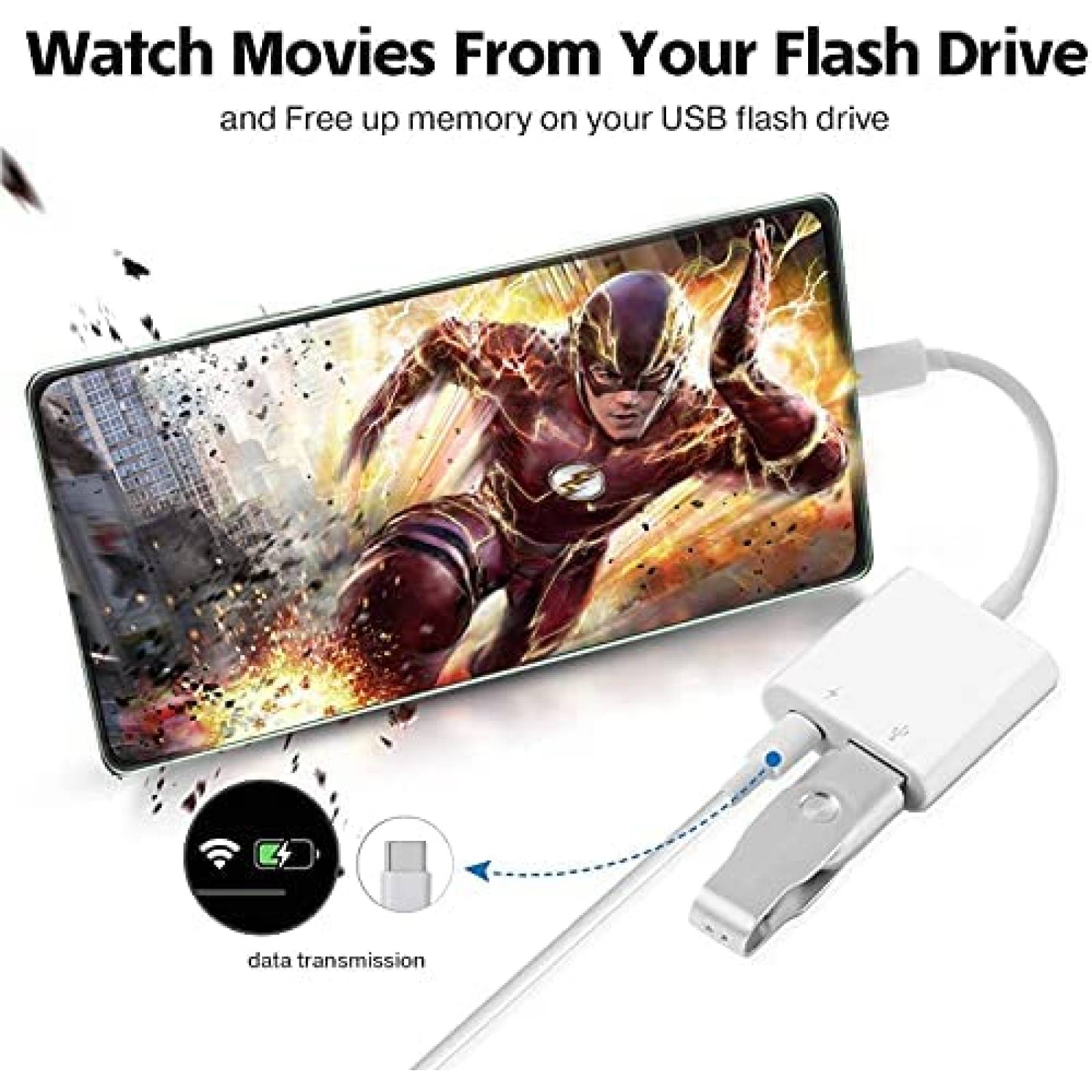 Adaptador Cargador Feipu 60W USB C-USB Compatible -Blanco